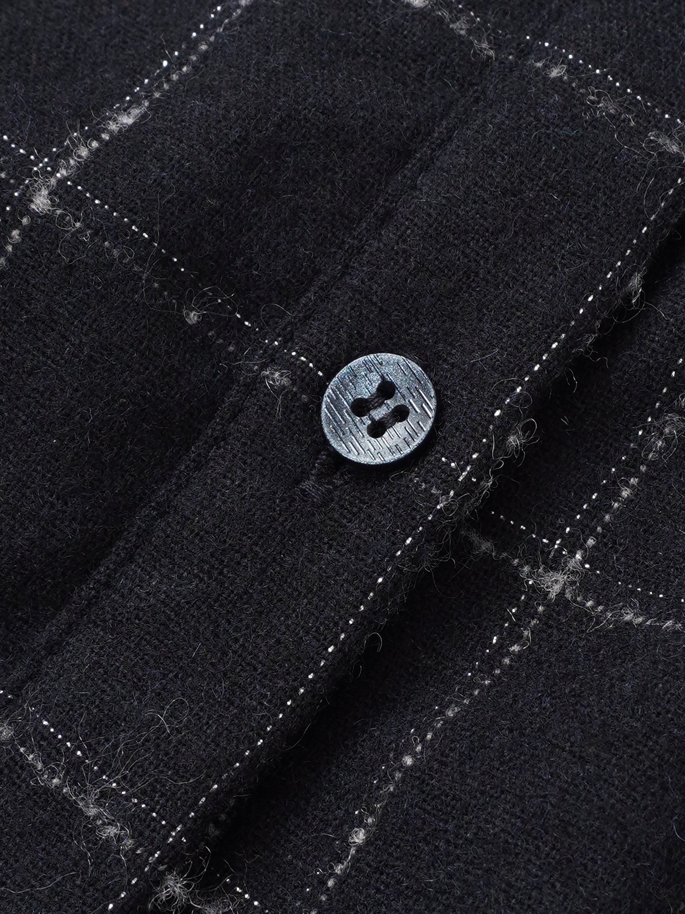 Satin Tie Yoke Dress - Navy Plaid