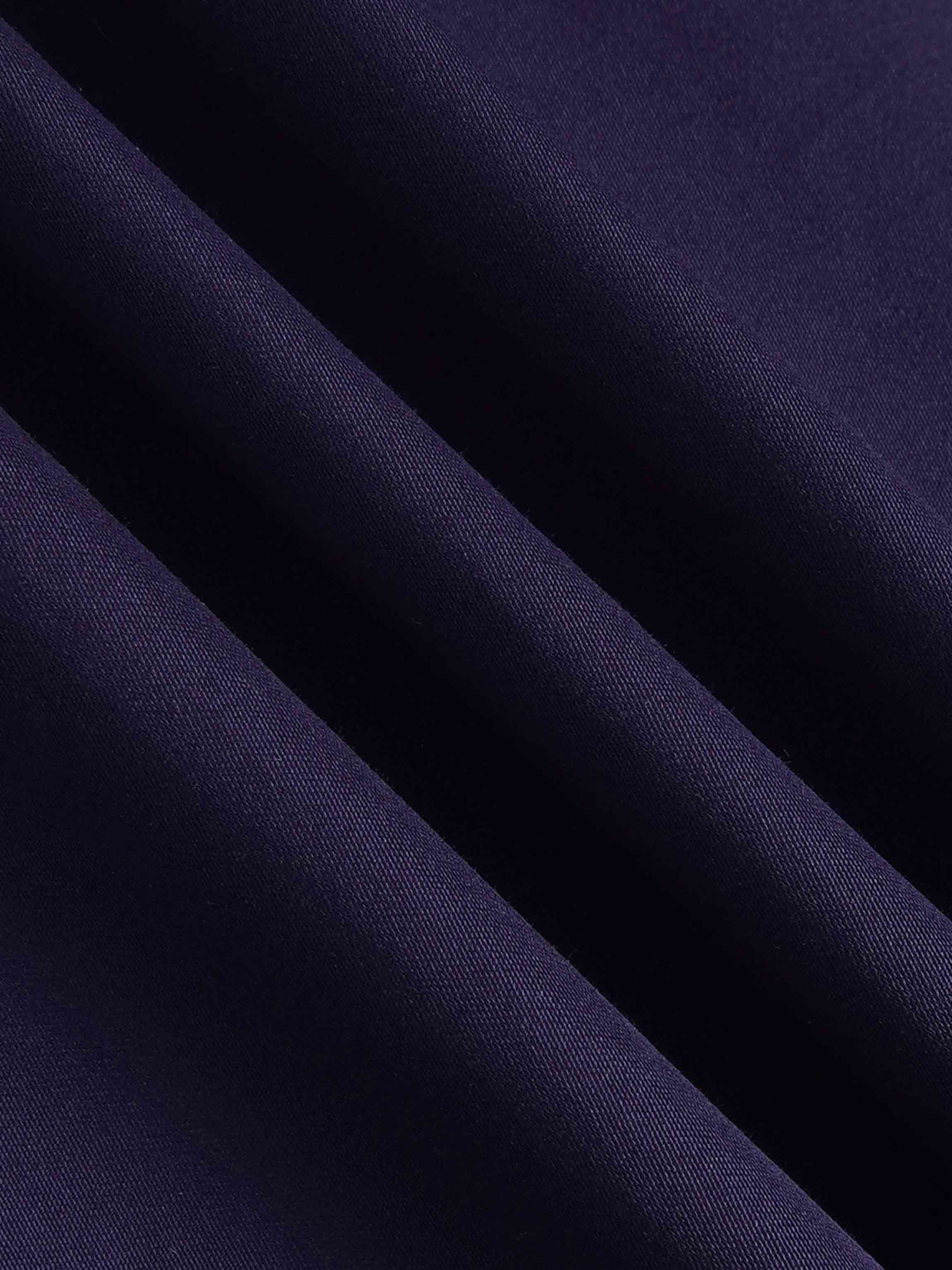 Button Down Belted Jumper-Navy