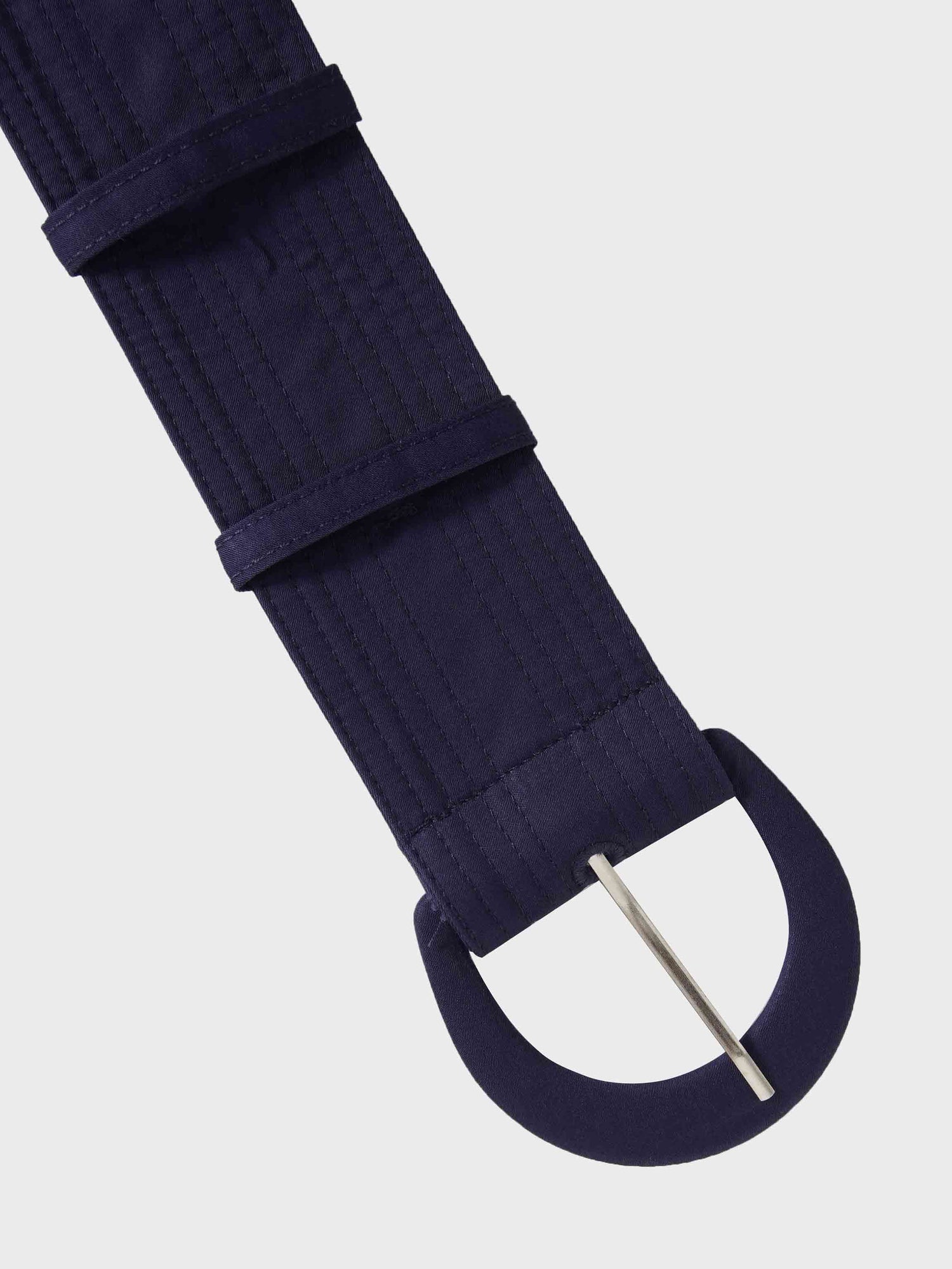 Button Down Belted Jumper-Navy