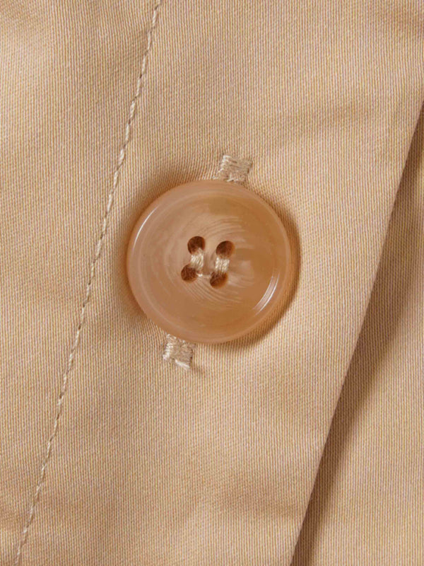 Button Down Belted Jumper-Sand