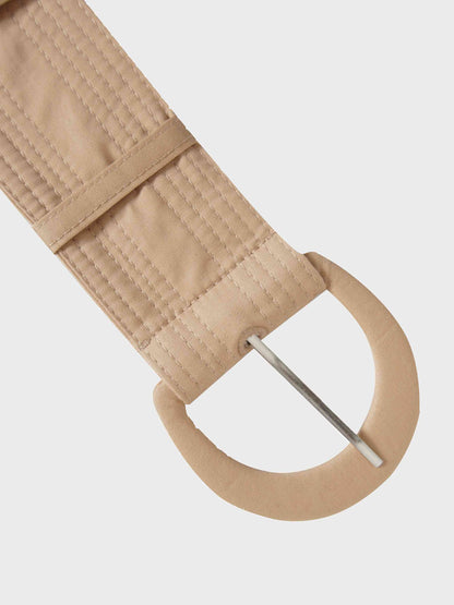 Button Down Belted Jumper-Sand