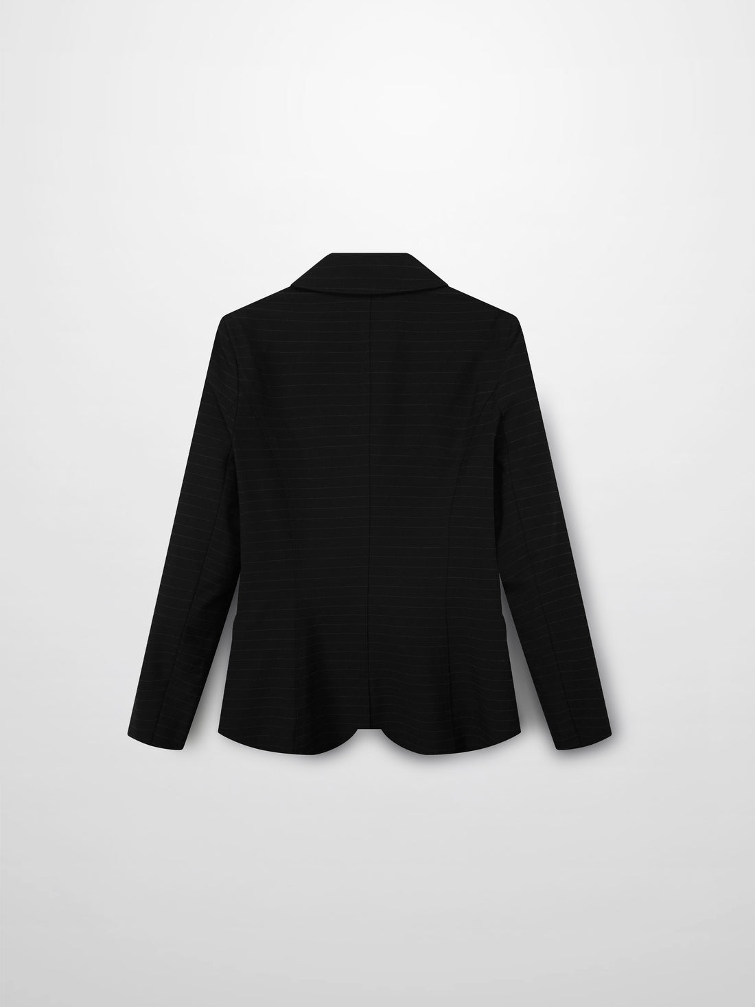 Gold Button Pinstripe Blazer-Black