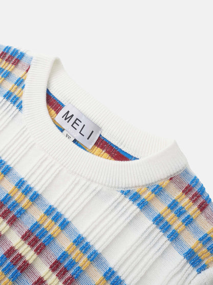 Mixed Ribbed Stripe Sweater - White