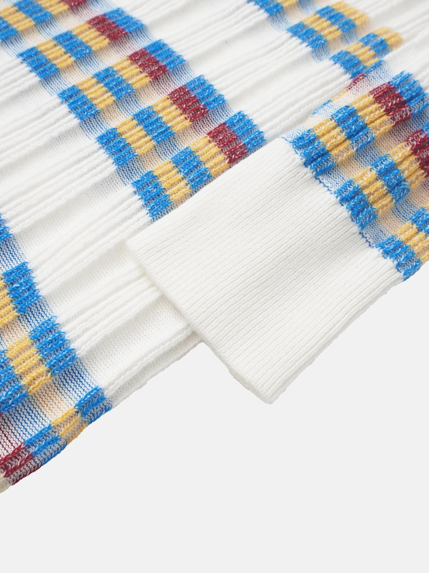 Mixed Ribbed Stripe Sweater - White