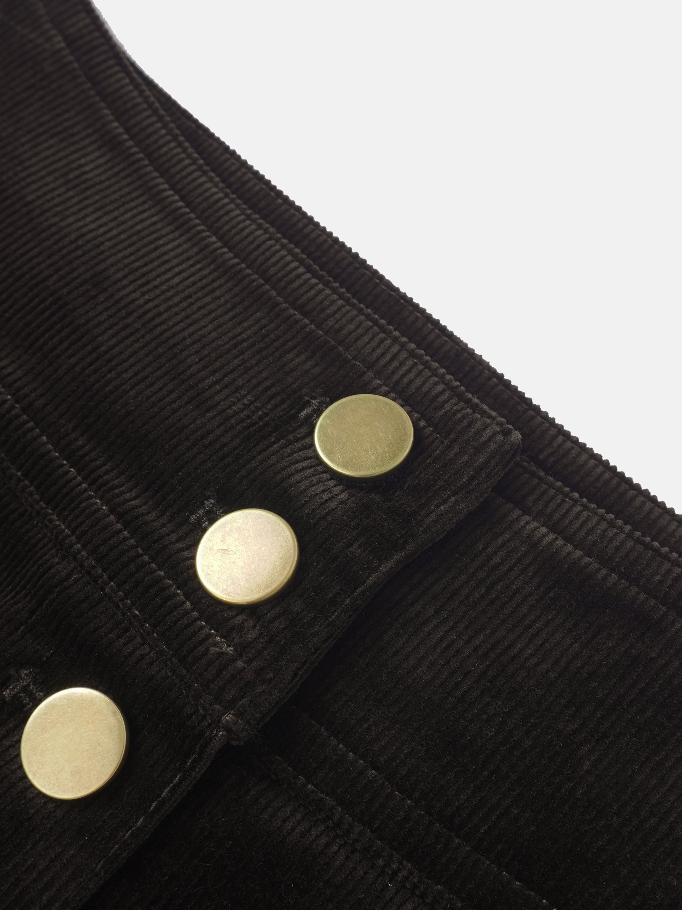 Snap Down Corduroy Skirt - Green