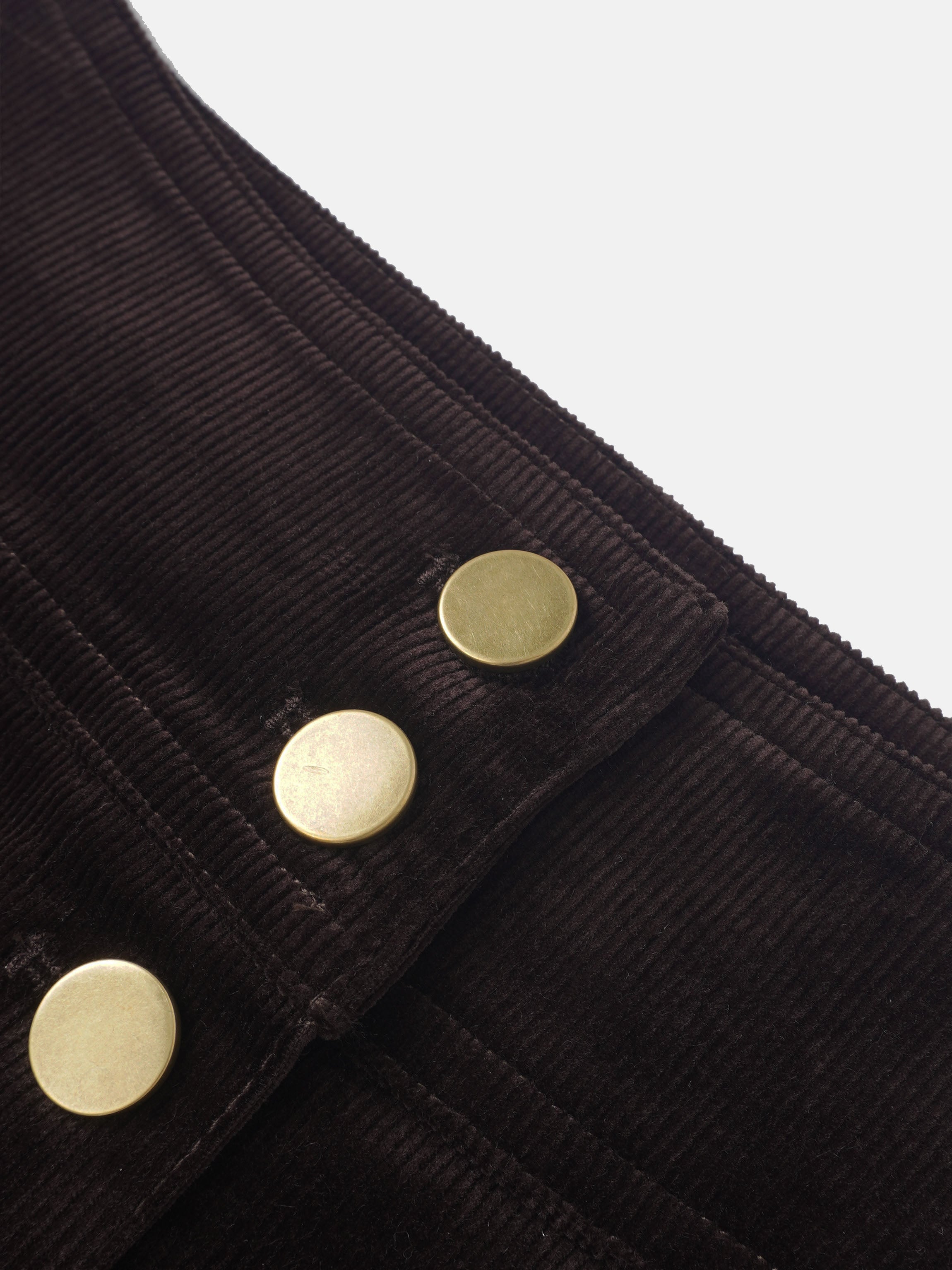 Snap Down Corduroy Skirt - Cement
