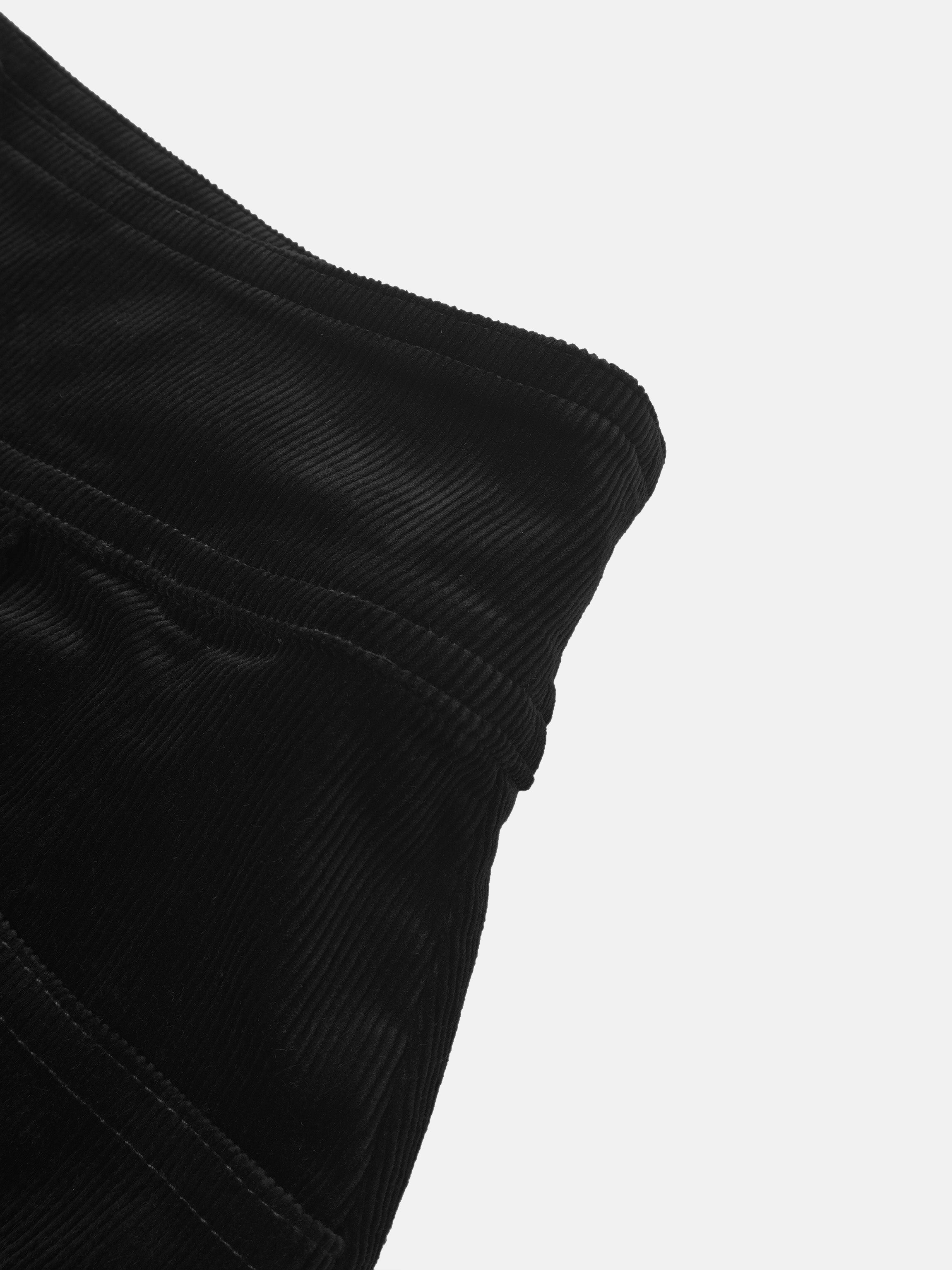 Snap Down Corduroy Skirt - Black
