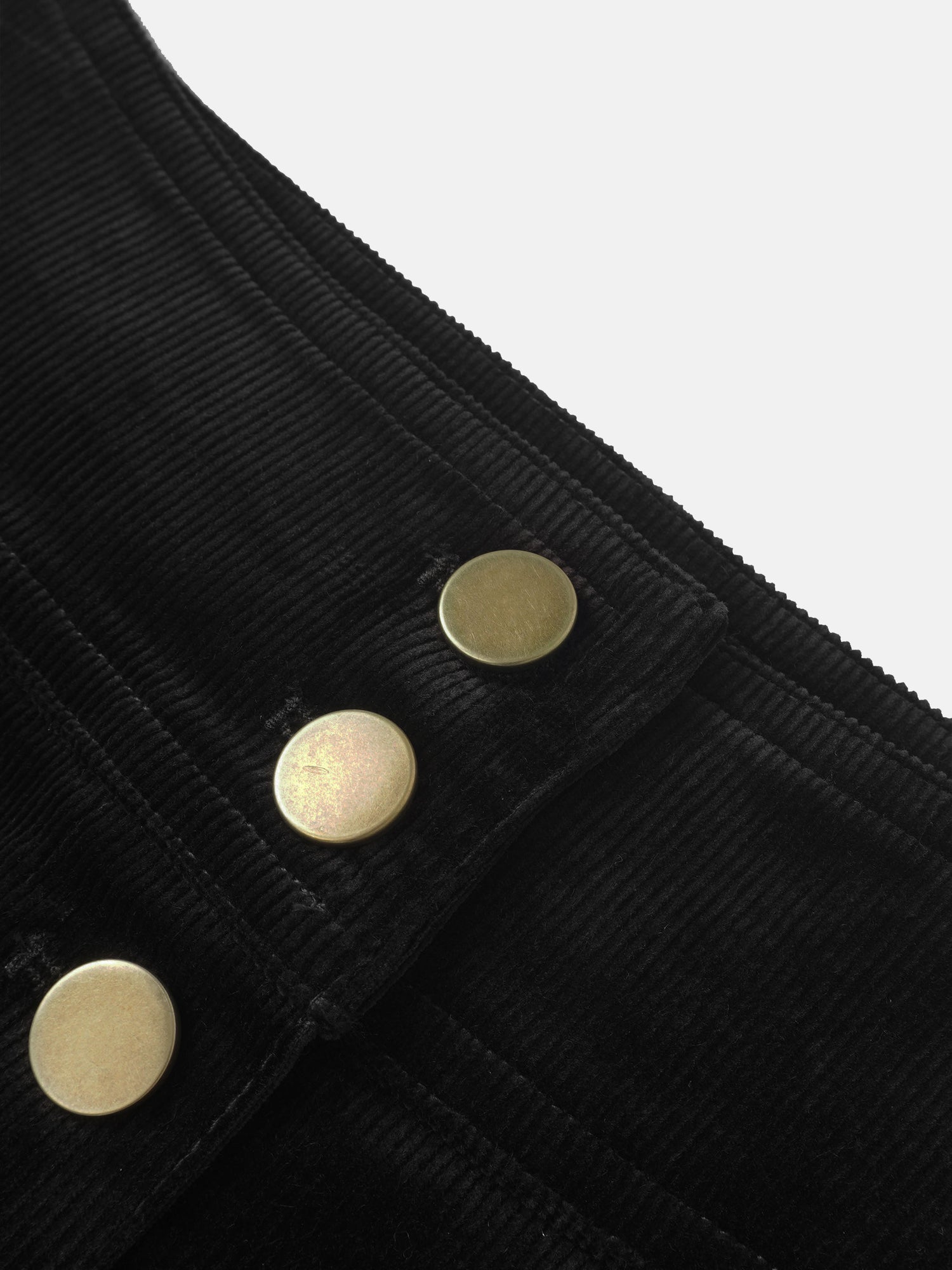 Snap Down Corduroy Skirt - Black