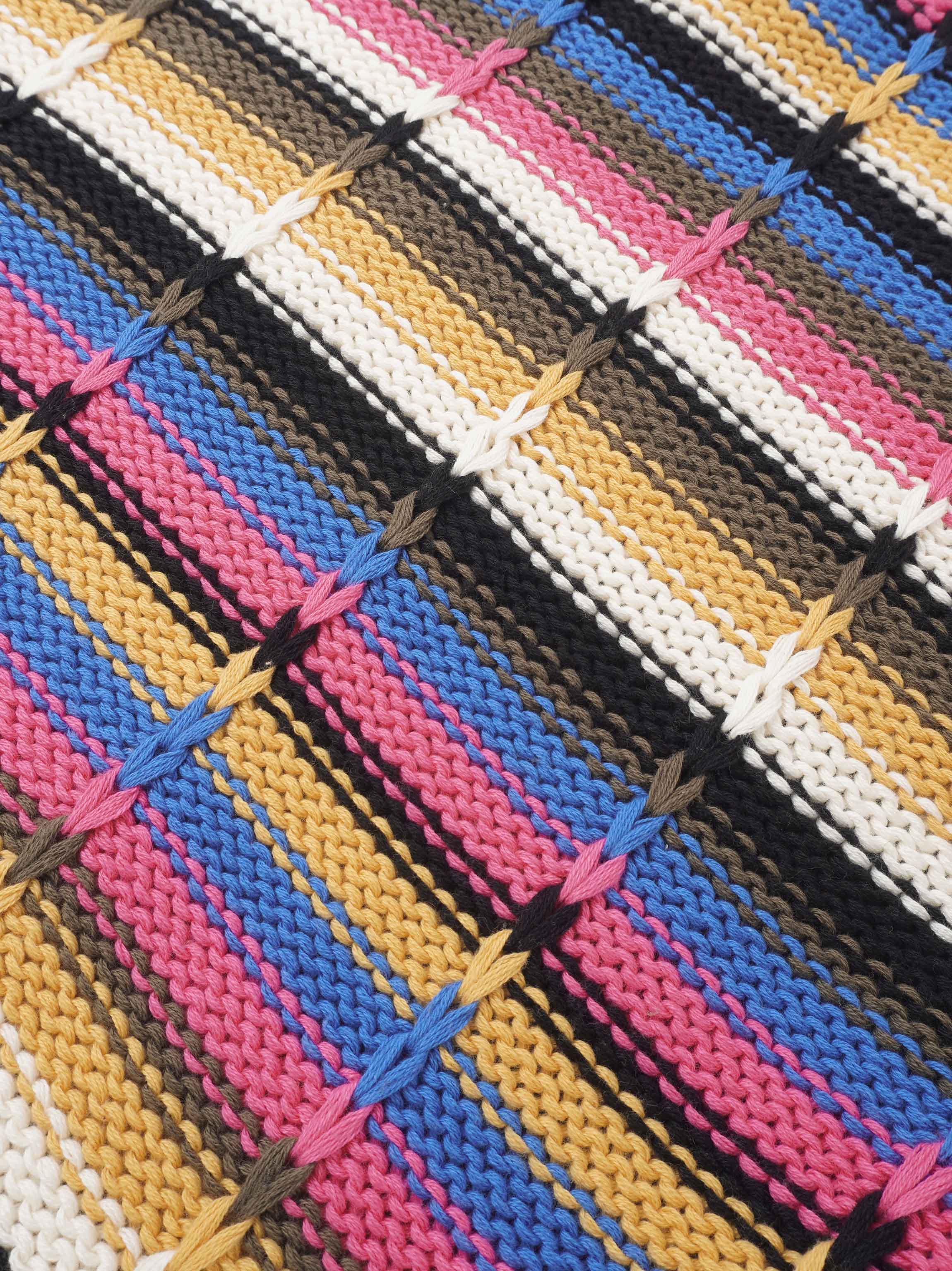 Overstitch Detail Striped Sweater - Bright Stripes