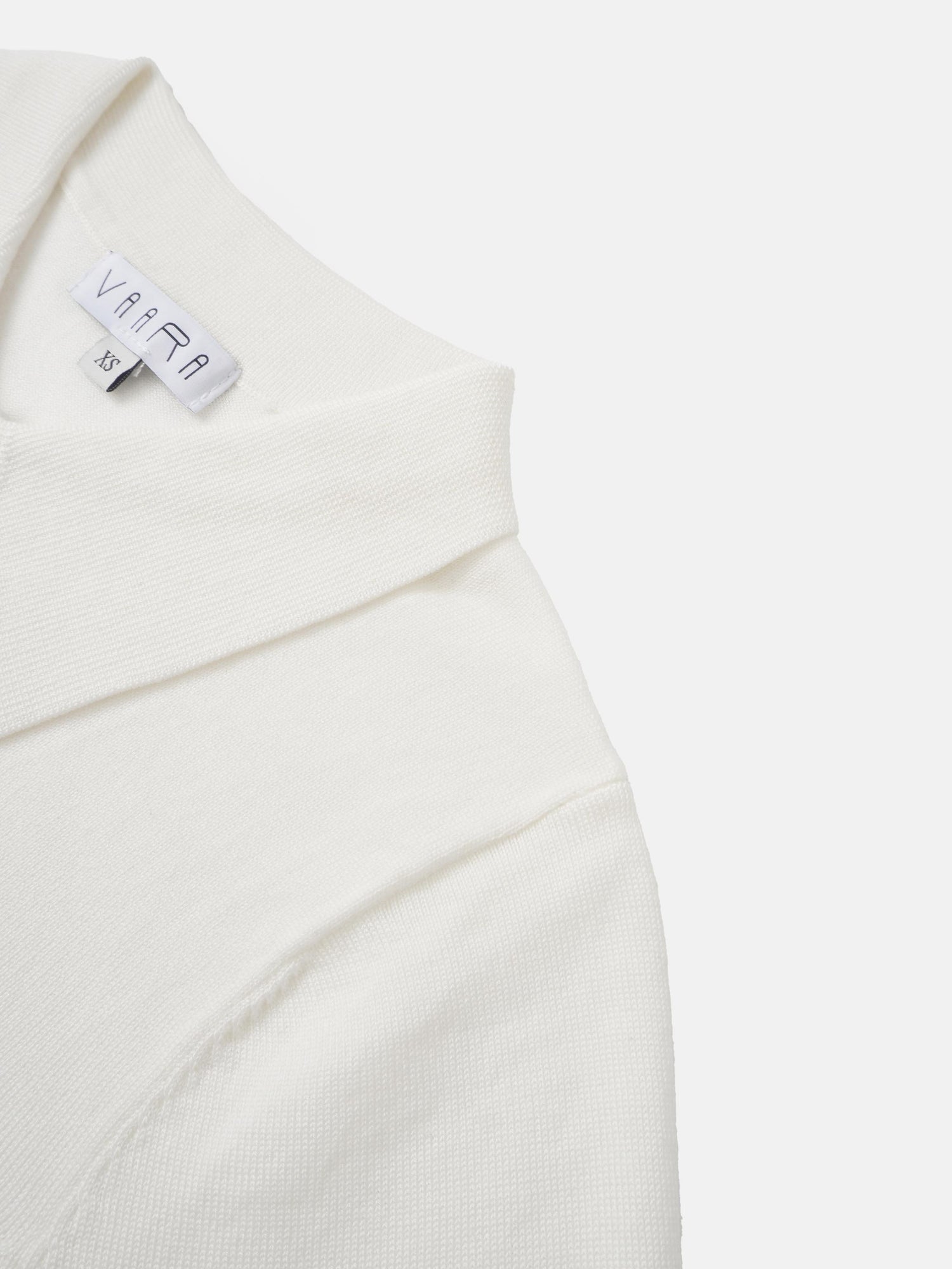 Asymmetrical Button Collar Sweater - Cream