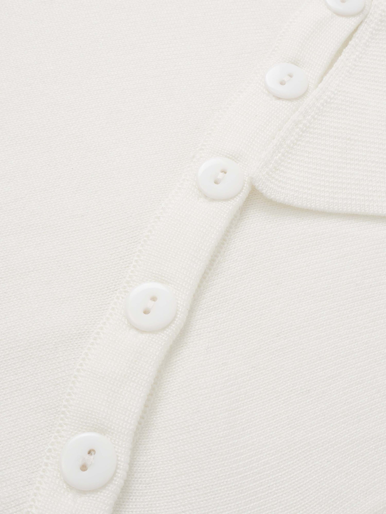 Asymmetrical Button Collar Sweater - Cream