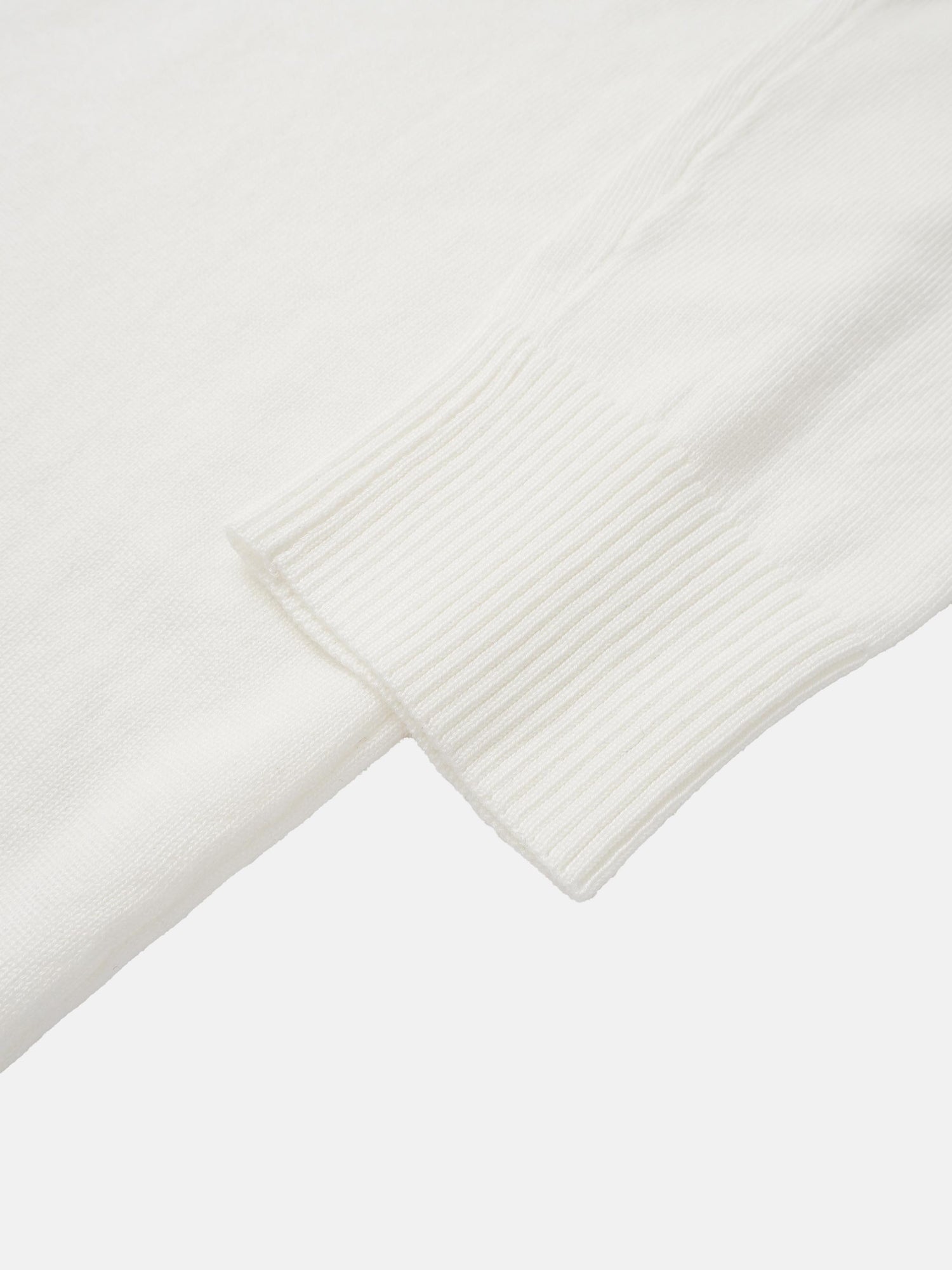 Asymmetrical Button Collar Sweater - Cream