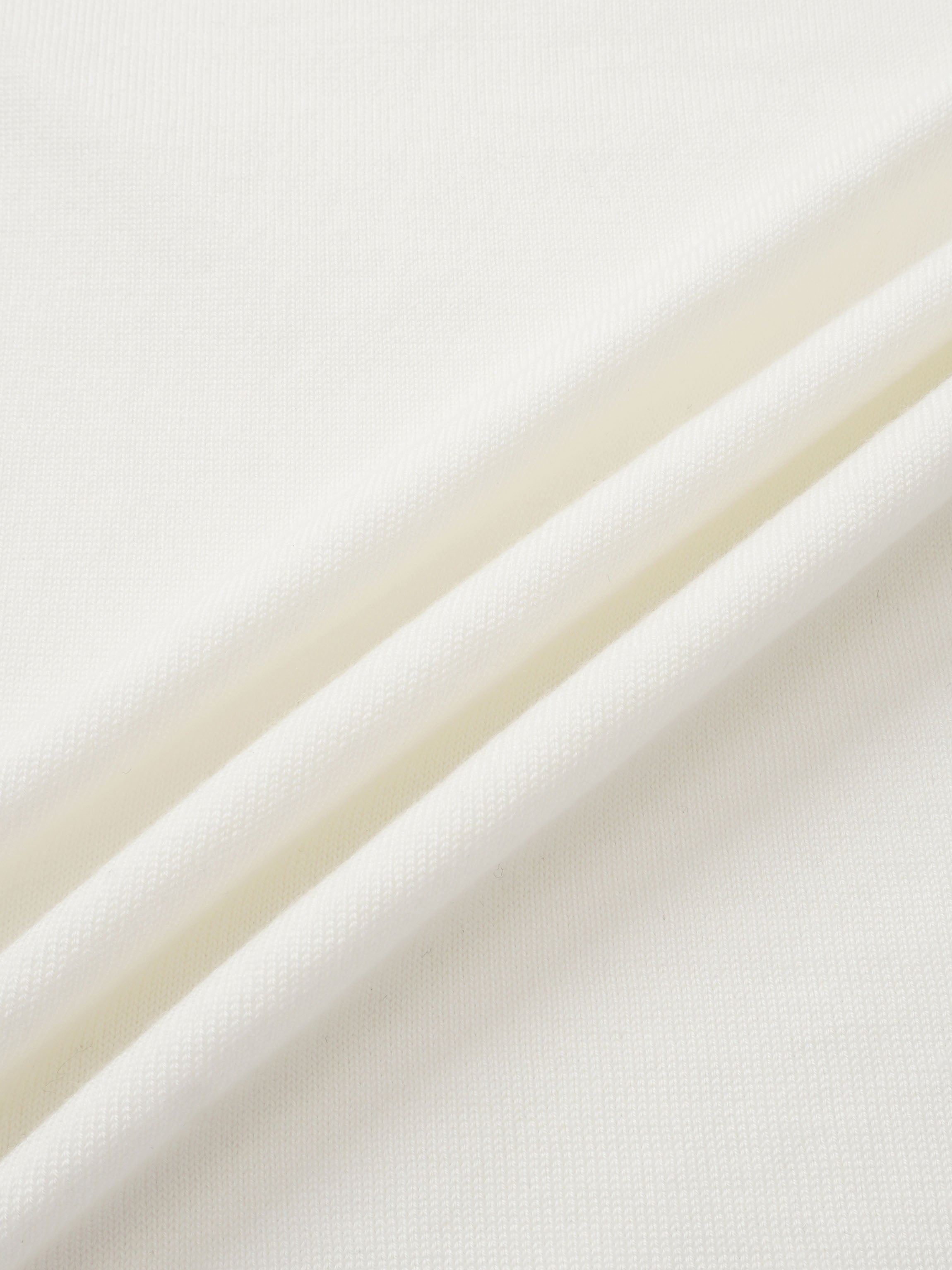 Asymmetrical Button Collar Sweater - Cream