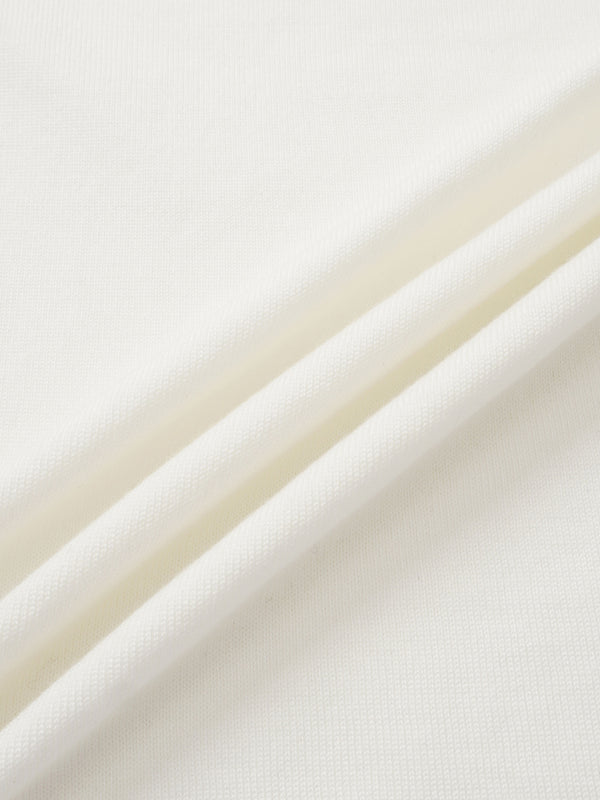 Asymmetrical Button Collar Sweater - Cream