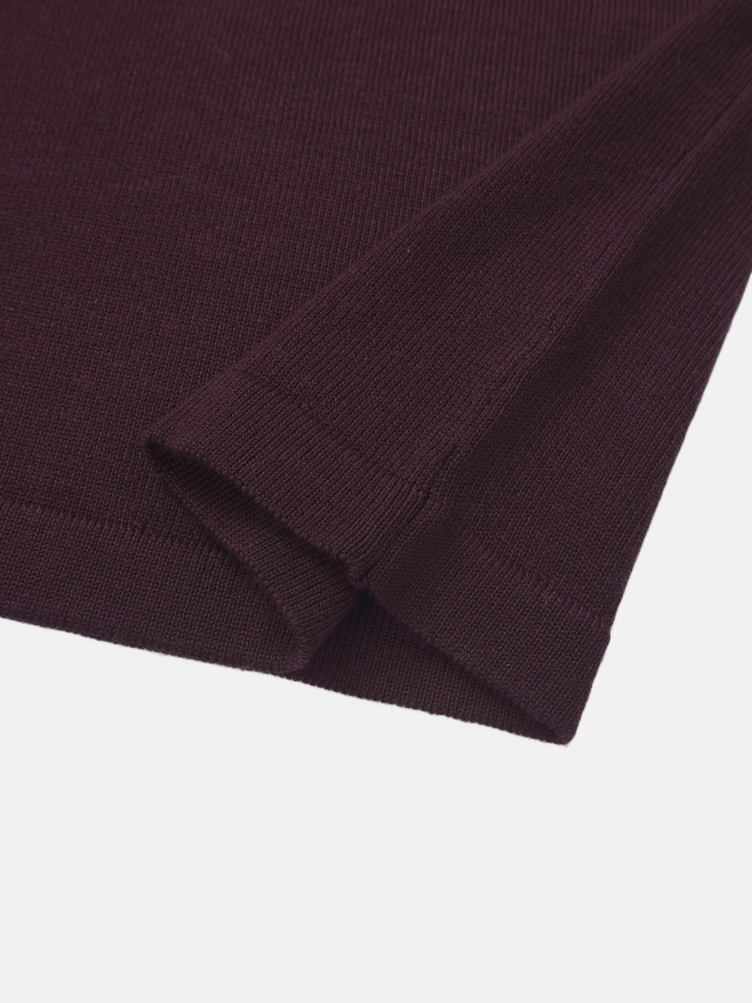 Asymmetrical Button Collar Sweater - Burgundy