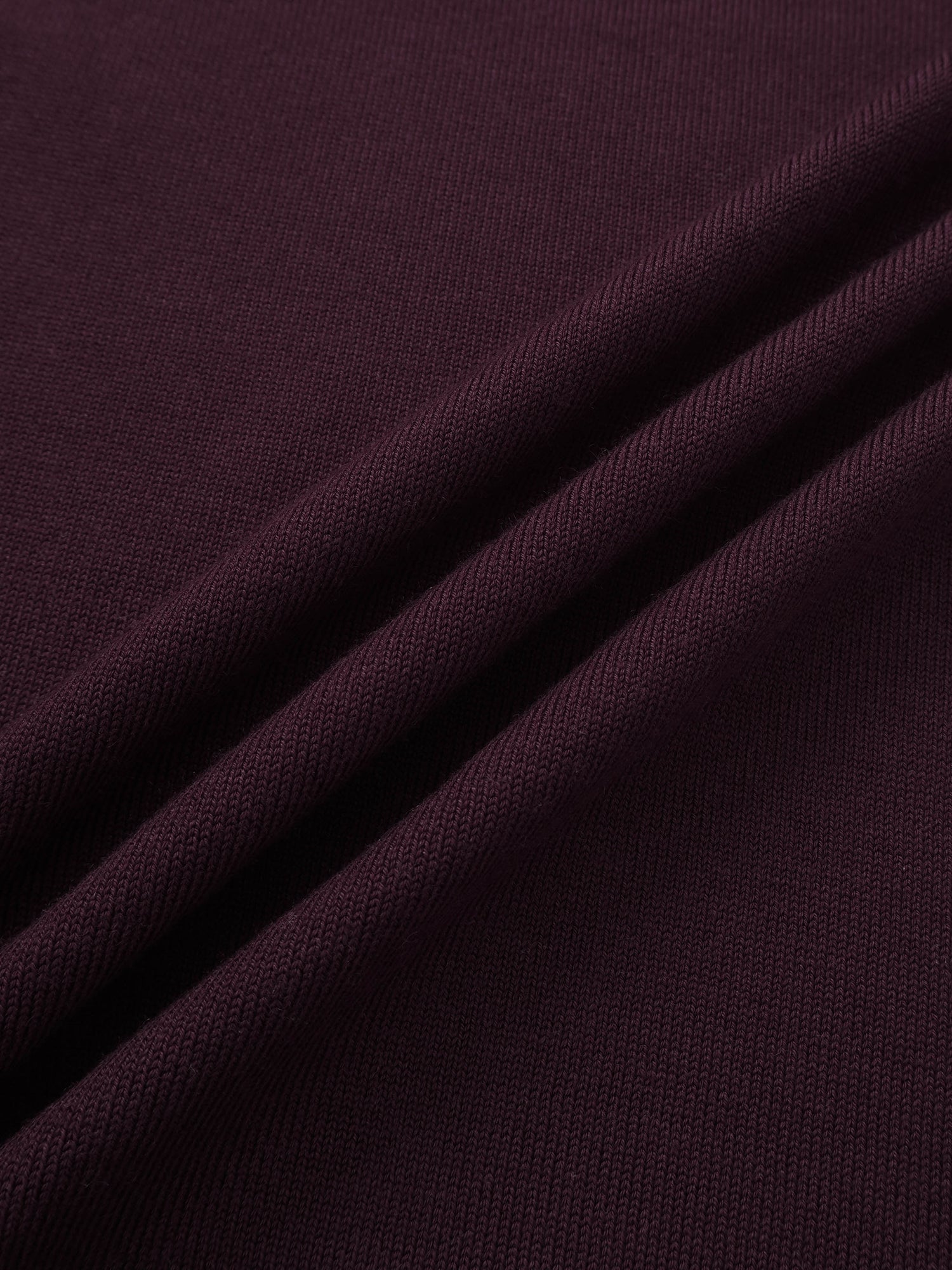 Asymmetrical Button Collar Sweater - Burgundy