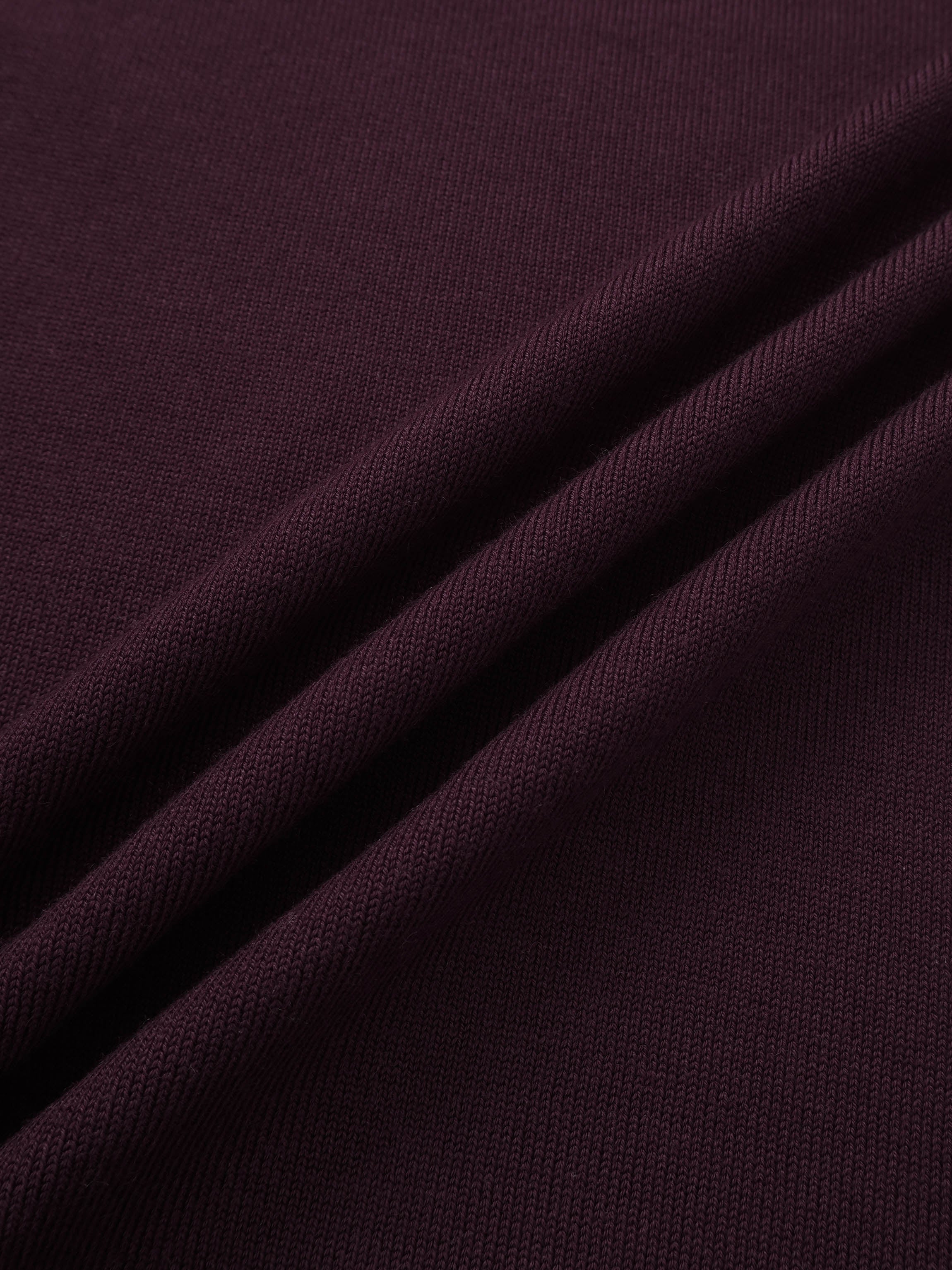 Asymmetrical Button Collar Sweater - Burgundy