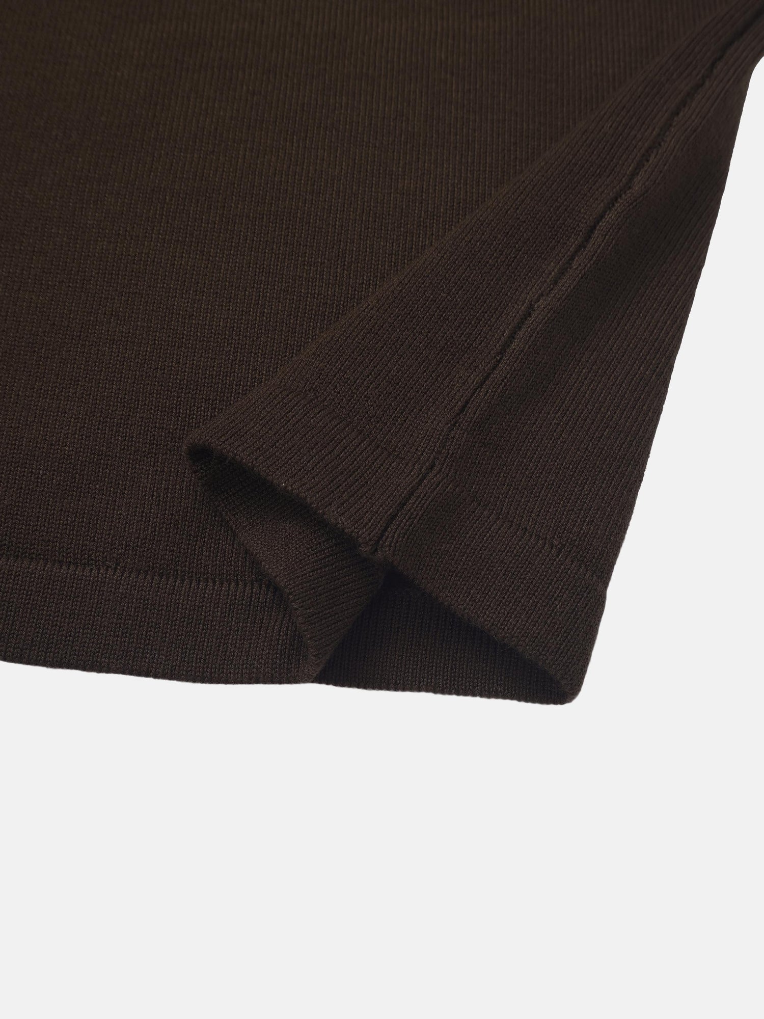 Asymmetrical Button Collar Sweater - Brown