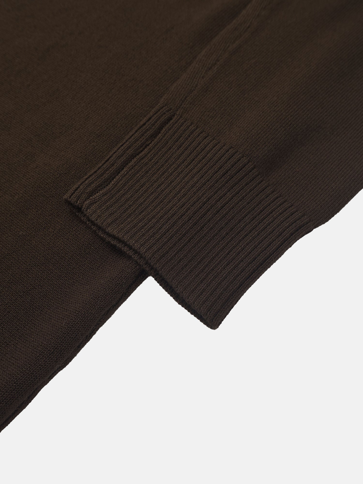 Asymmetrical Button Collar Sweater - Brown