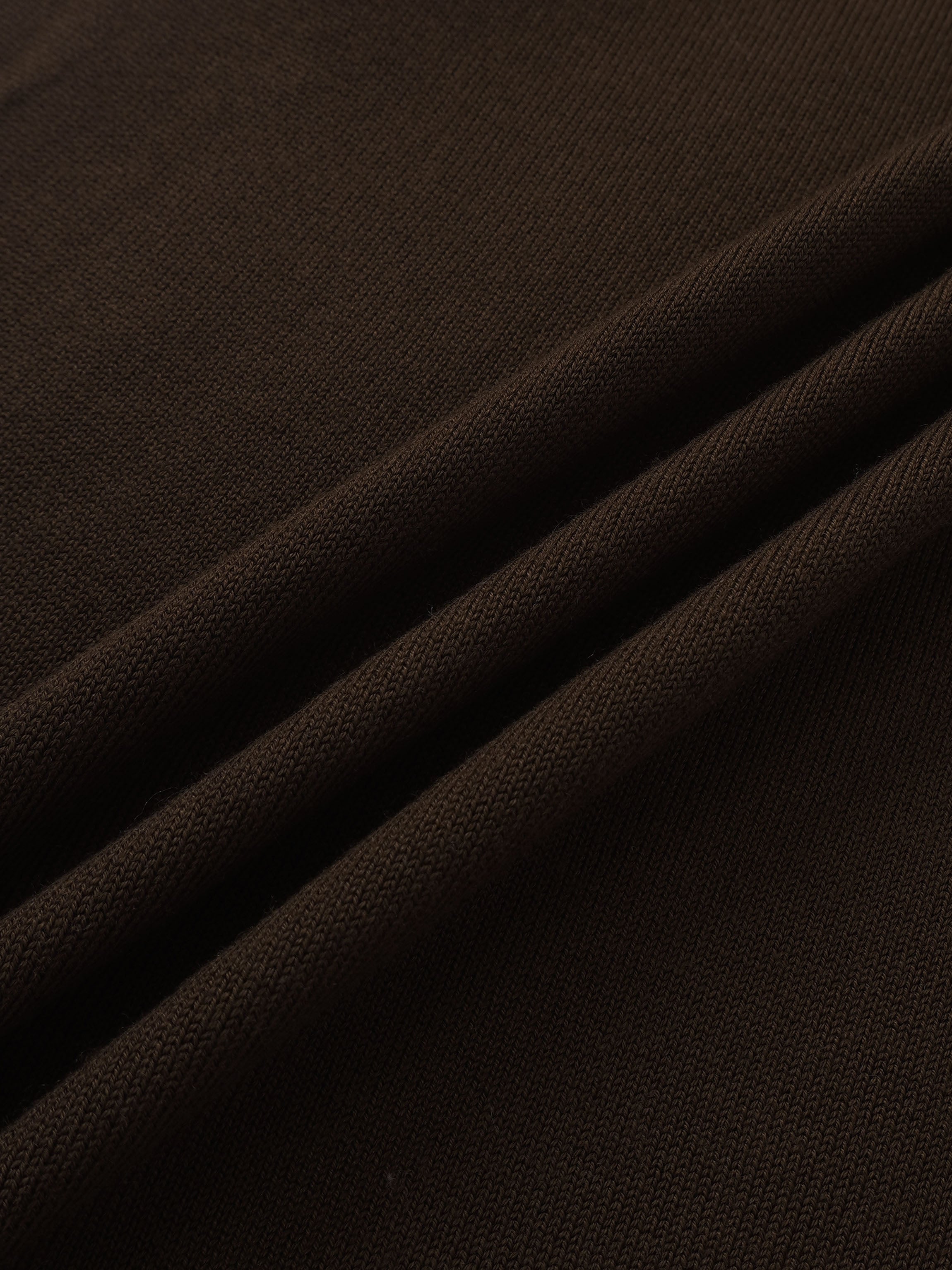 Asymmetrical Button Collar Sweater - Brown
