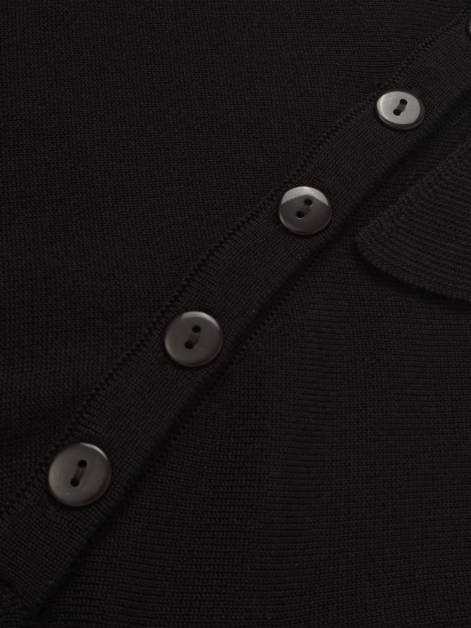 Asymmetrical Button Collar Sweater - Chocolate Brown