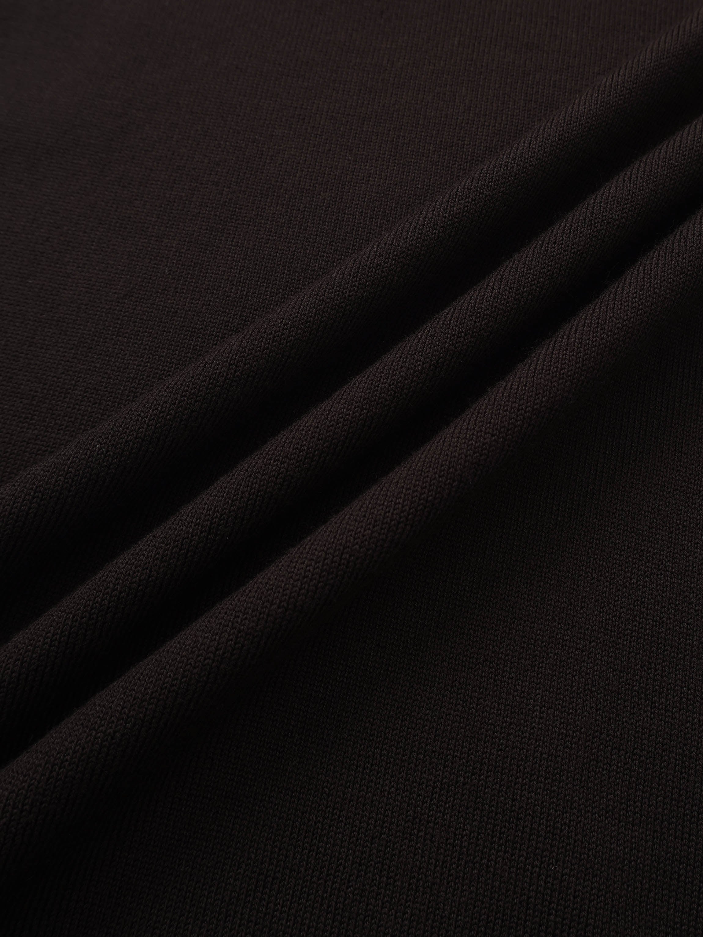 Asymmetrical Button Collar Sweater - Chocolate Brown