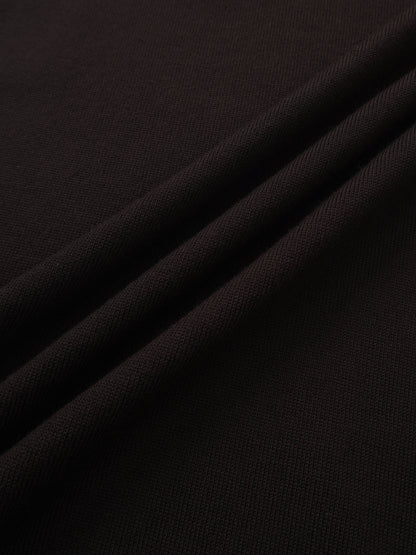 Asymmetrical Button Collar Sweater - Chocolate Brown