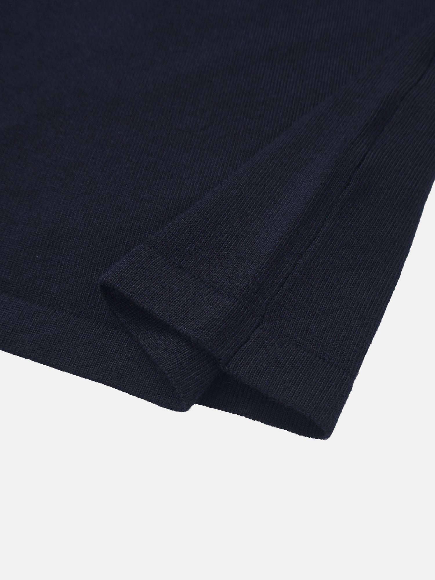 Asymmetrical Button Collar Sweater - Navy
