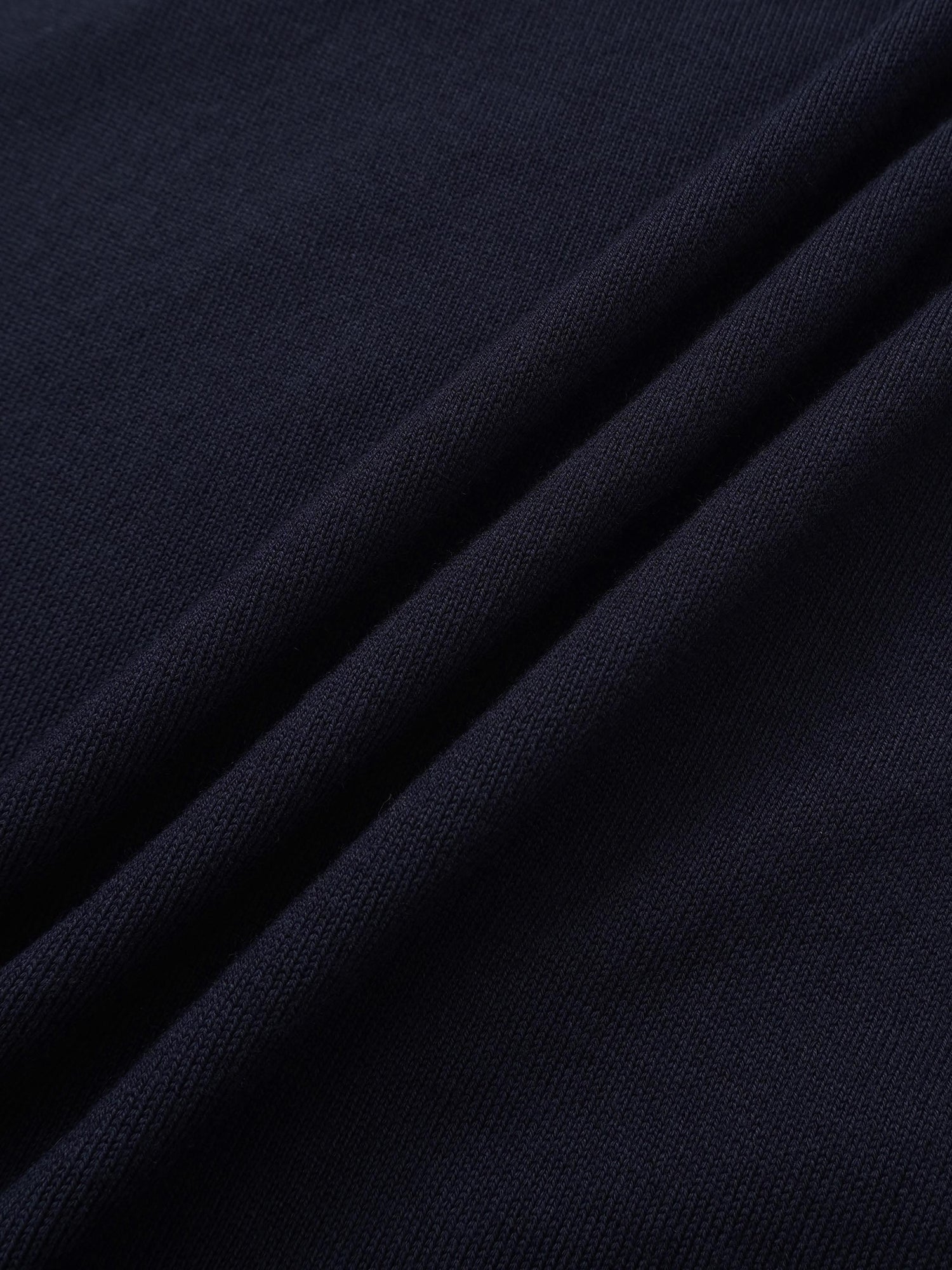 Asymmetrical Button Collar Sweater - Navy