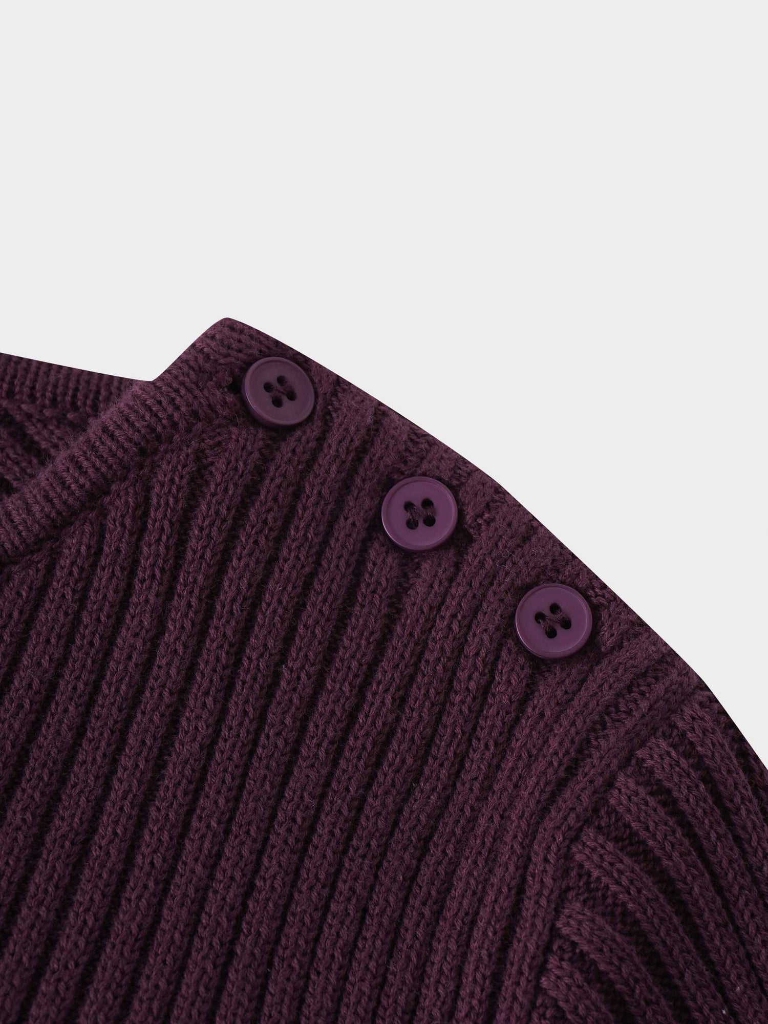 V Bottom Crop Sweater-Burgundy