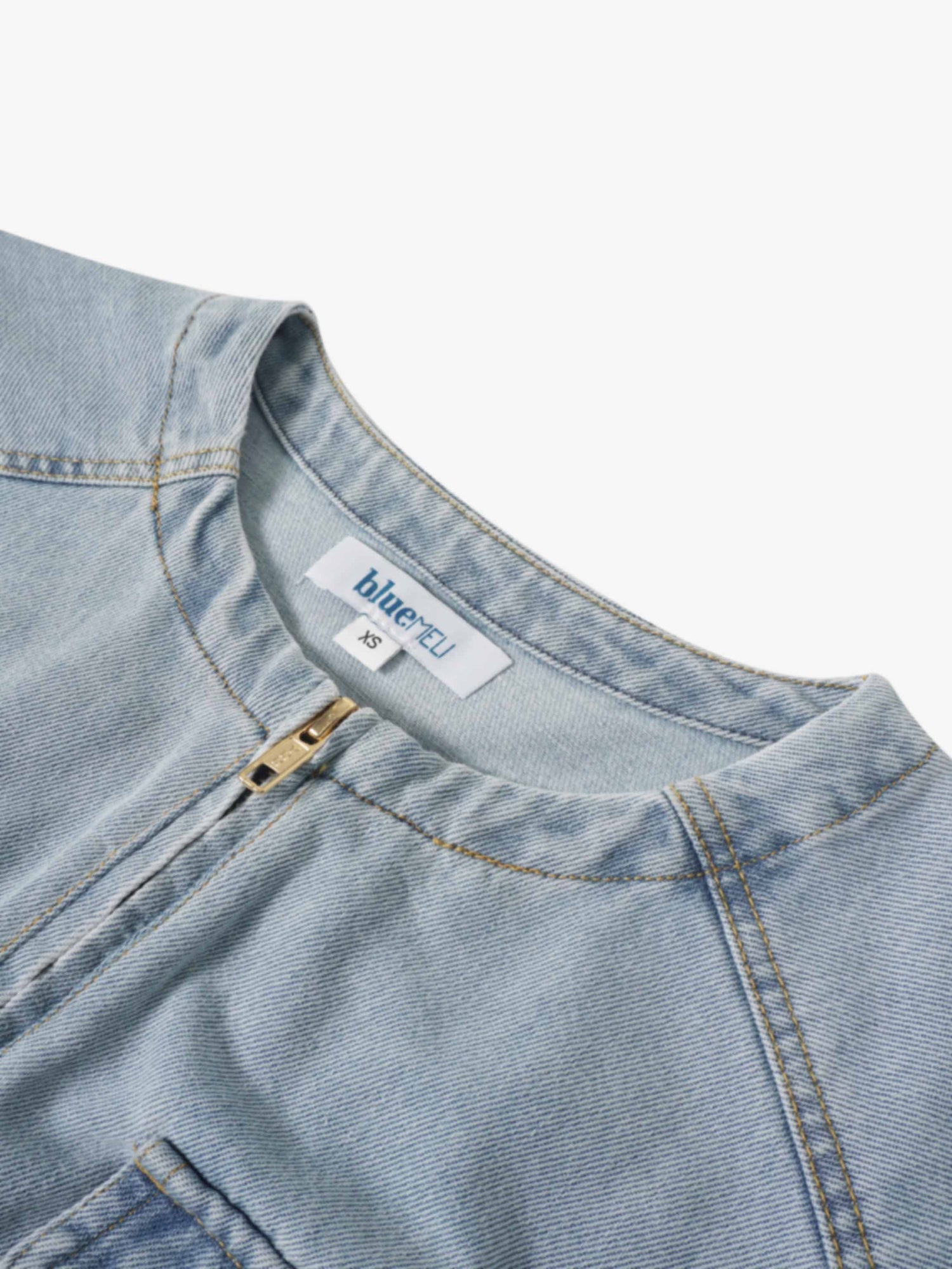 Denim Bomber Jacket-Blue