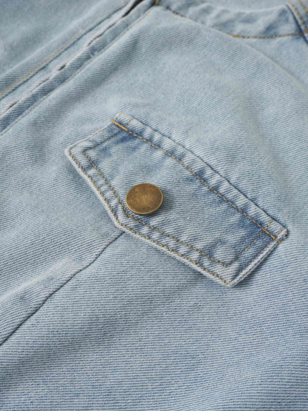 Denim Bomber Jacket-Blue