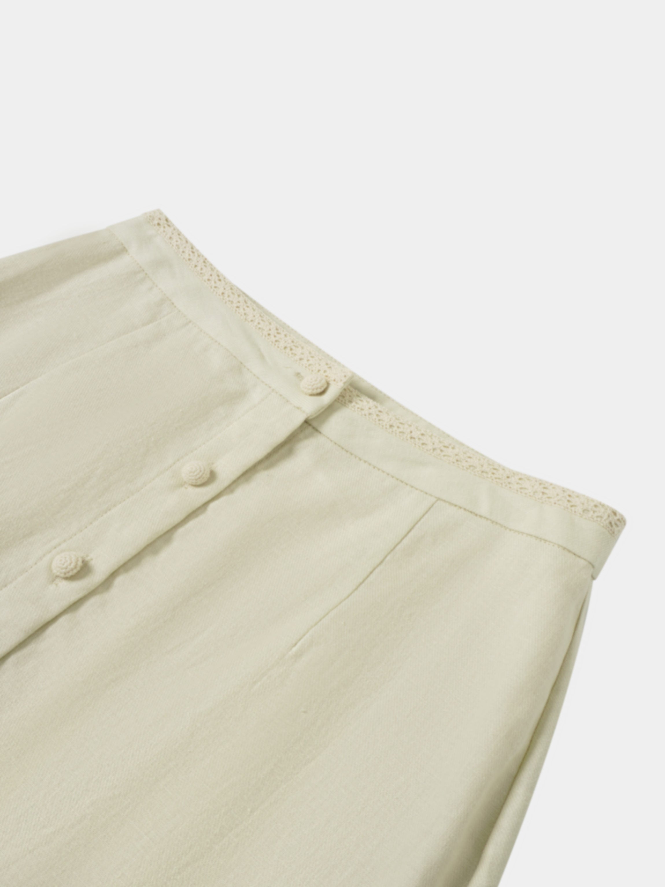 Straight Button Down Maxi Skirt-Cream 27 inch