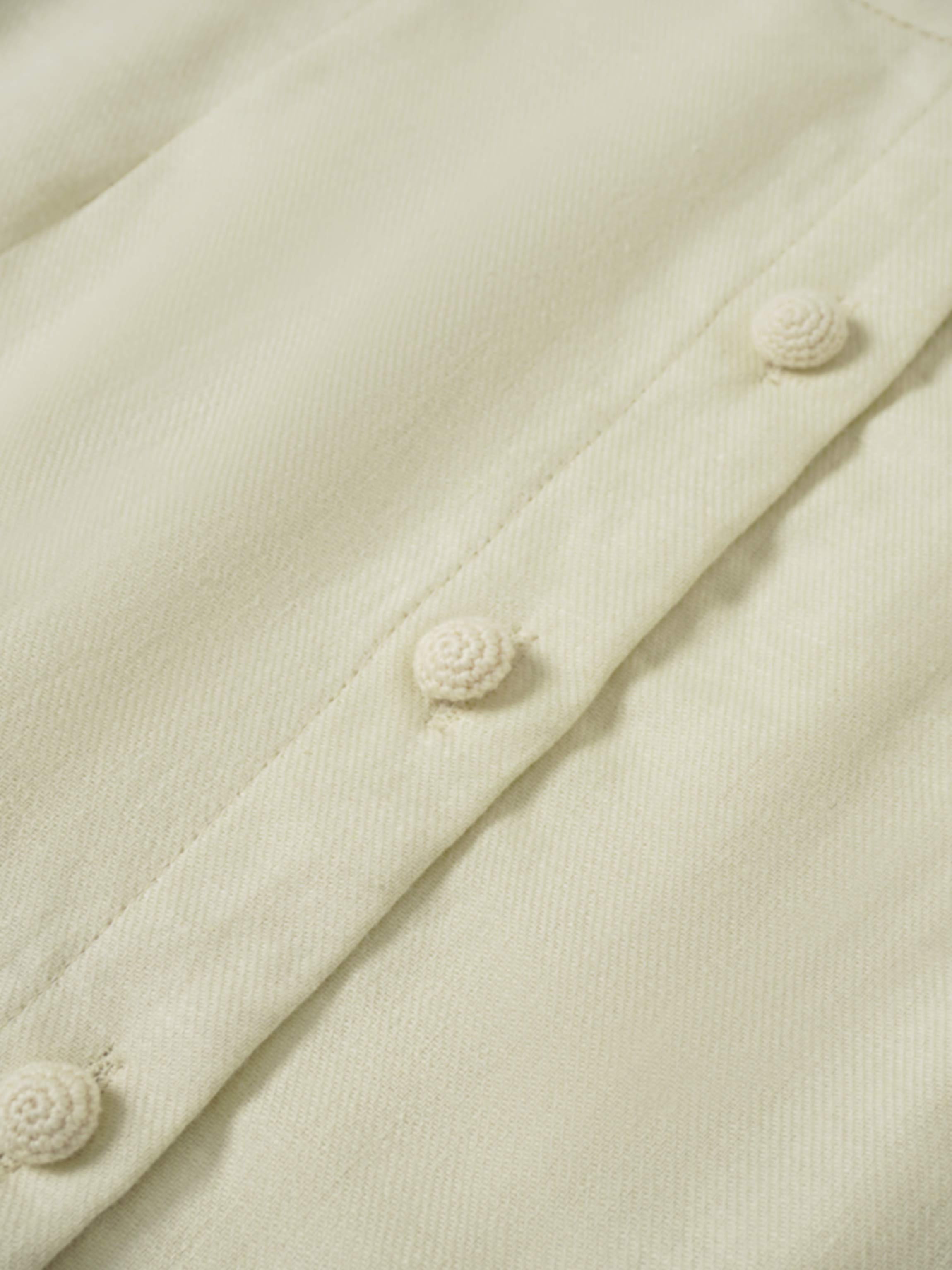 Straight Button Down Maxi Skirt-Cream 27 inch