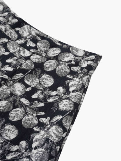 The Olivia Skirt-Black/White Floral
