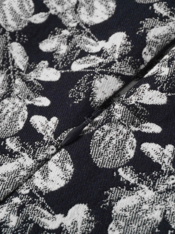 The Olivia Skirt-Black/White Floral