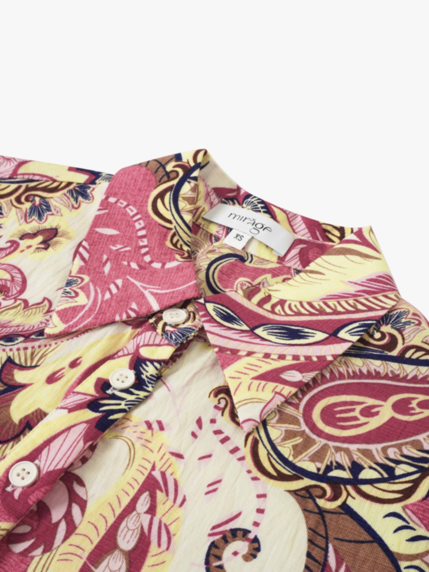 Long Button Down Shirtdress-Coral Paisley