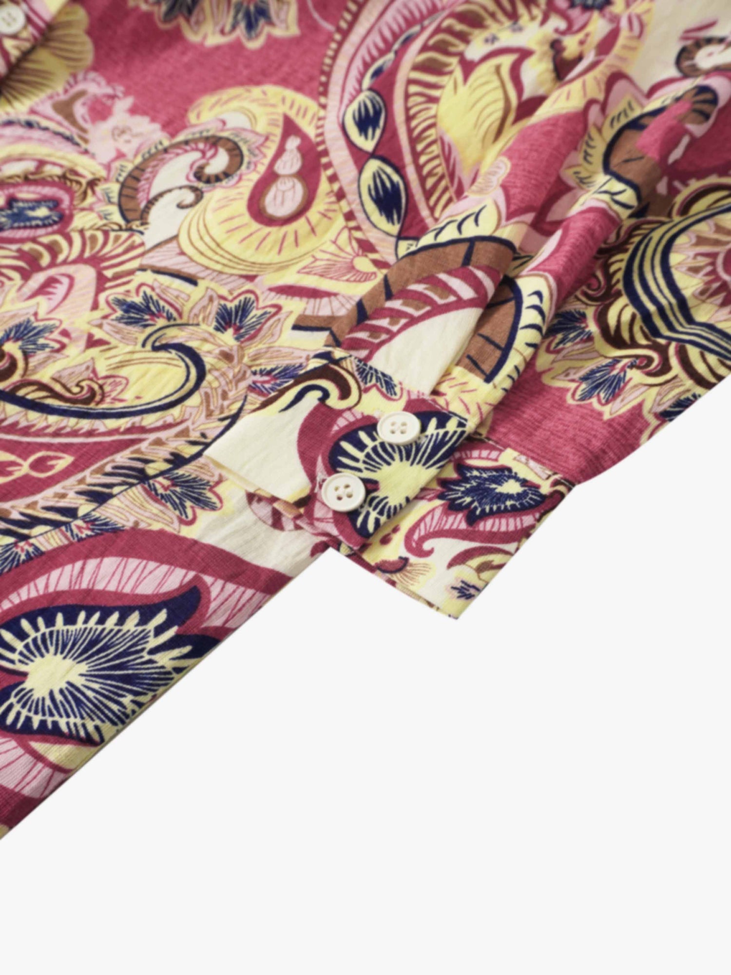 Long Button Down Shirtdress-Coral Paisley