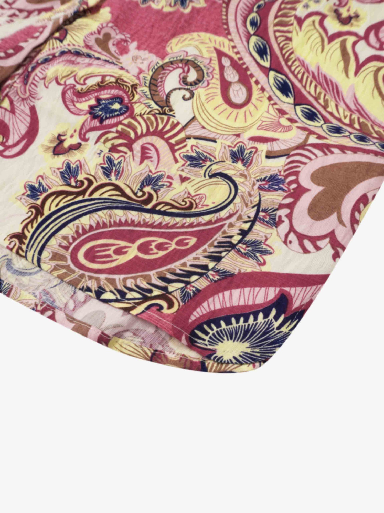 Long Button Down Shirtdress-Coral Paisley