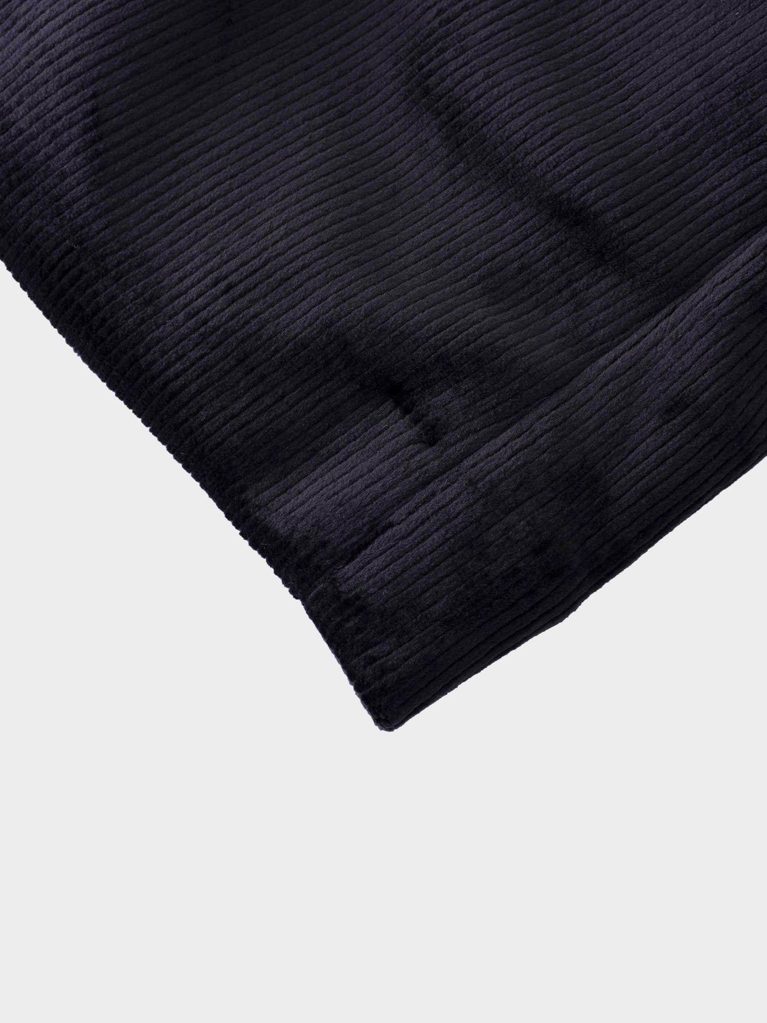 Velour Ribbed Blazer-Black
