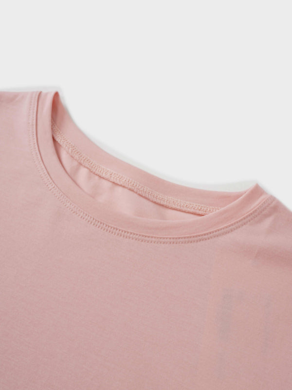 Side Tie T-Shirt-Pink