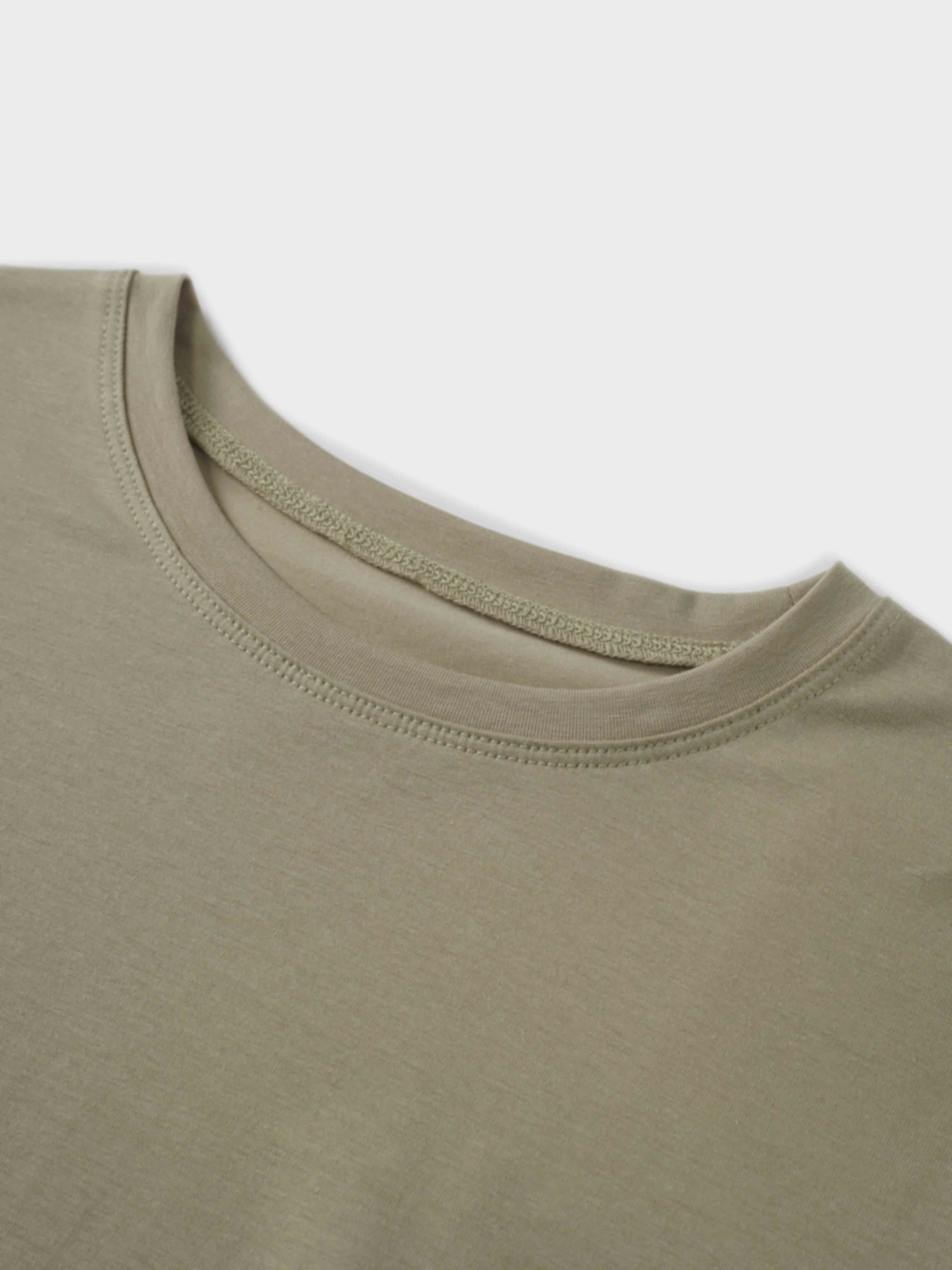Side Tie T-Shirt-Olive Green