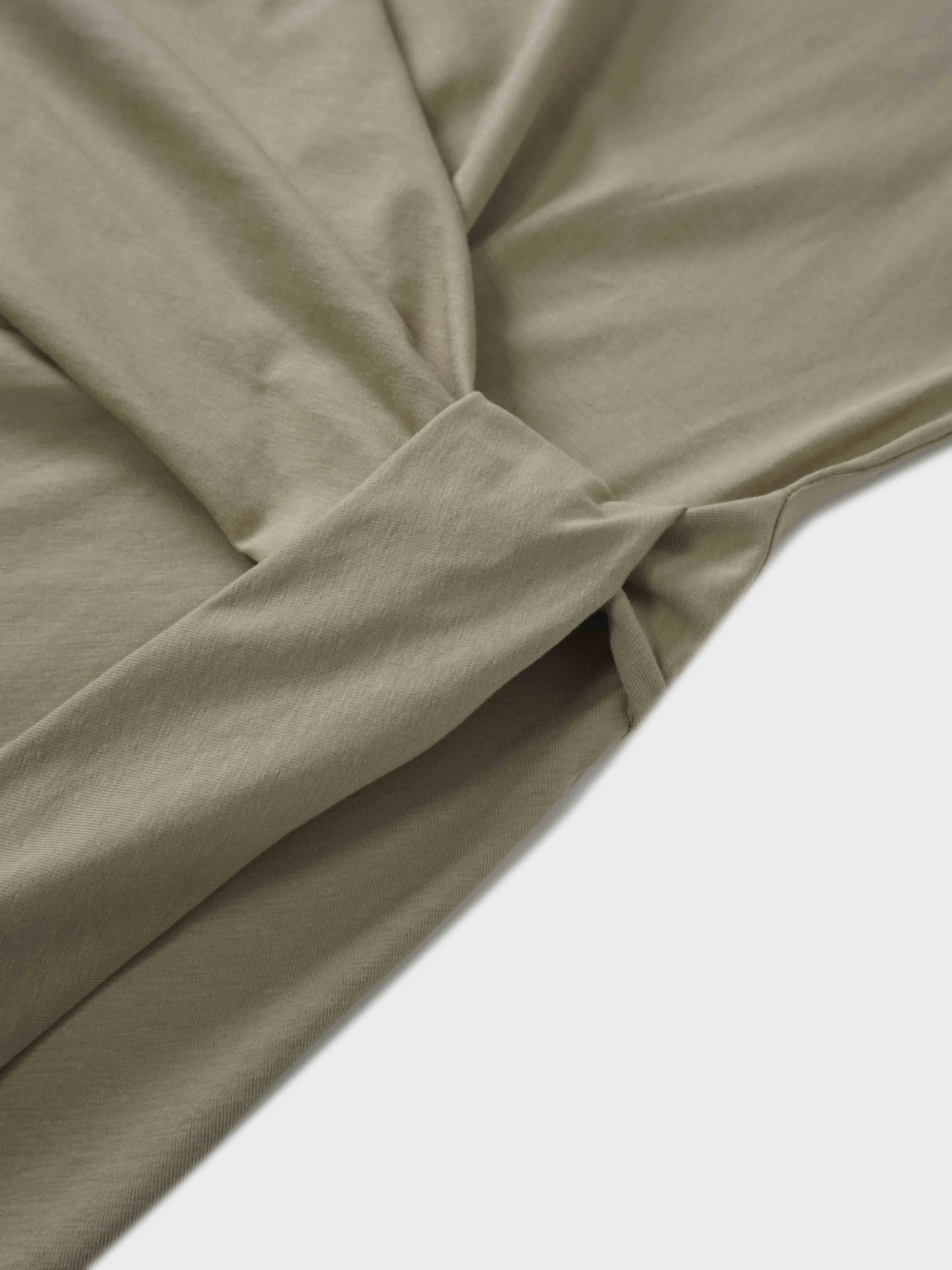 Side Tie T-Shirt-Olive Green
