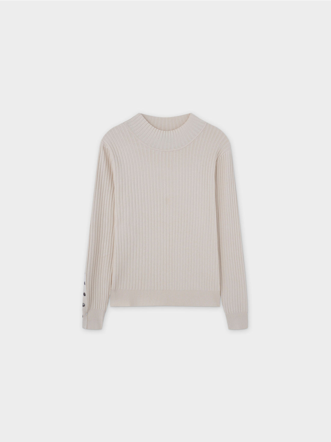 Side Snap Sweater-Cream