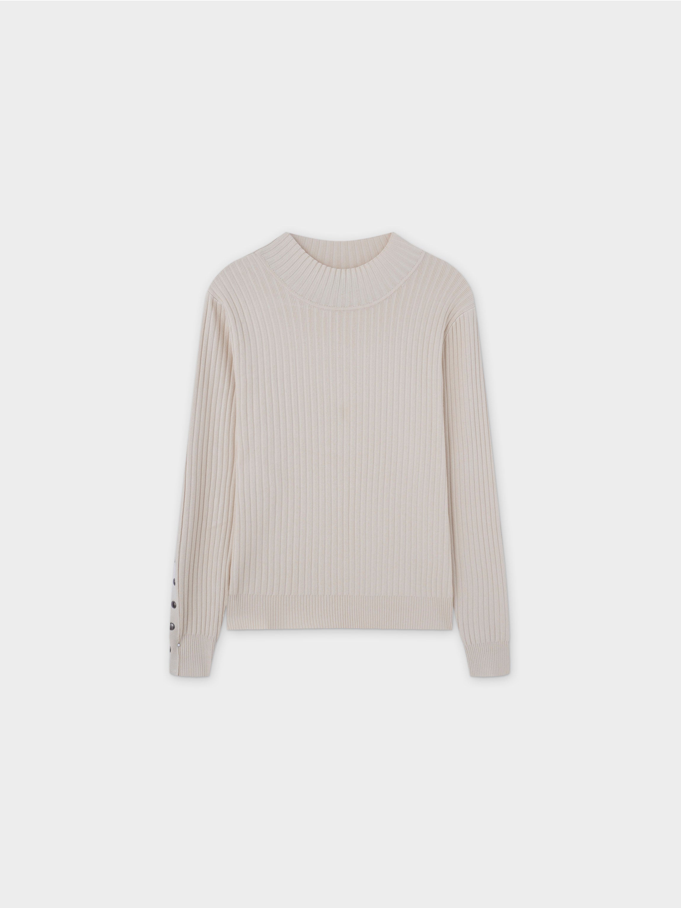 Side Snap Sweater-Cream