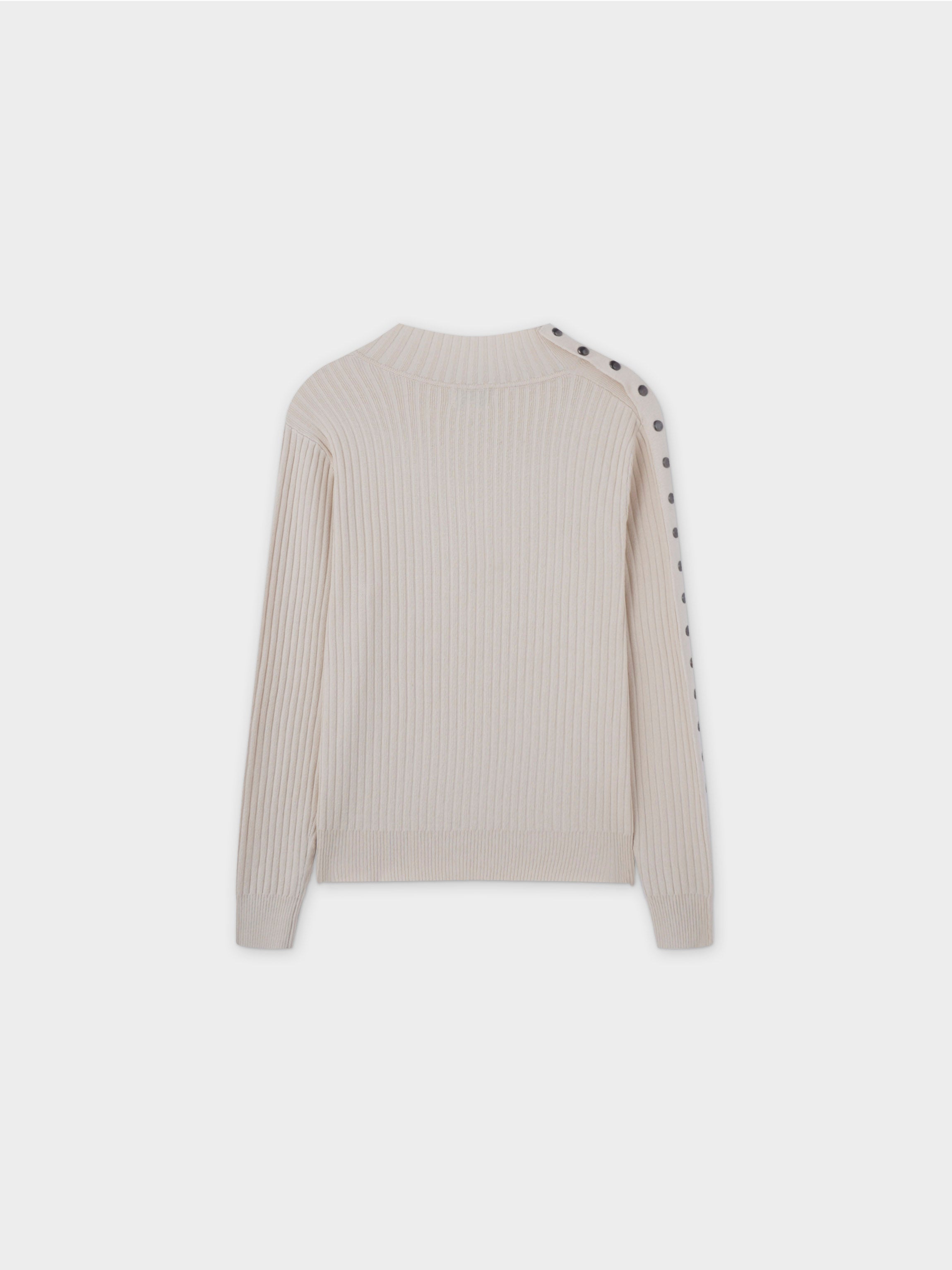 Side Snap Sweater-Cream