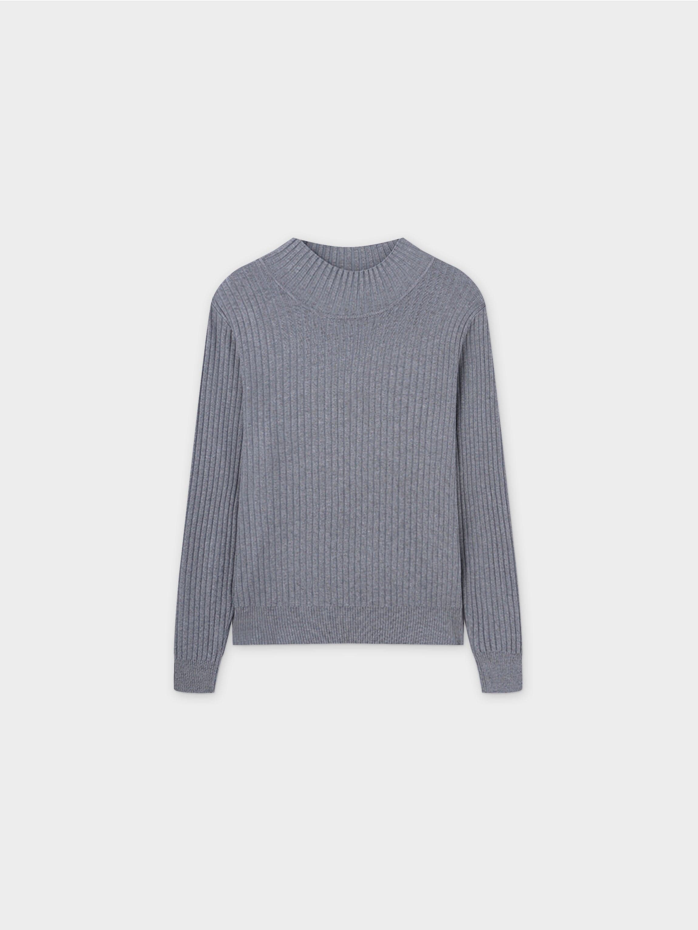 Side Snap Sweater-Grey