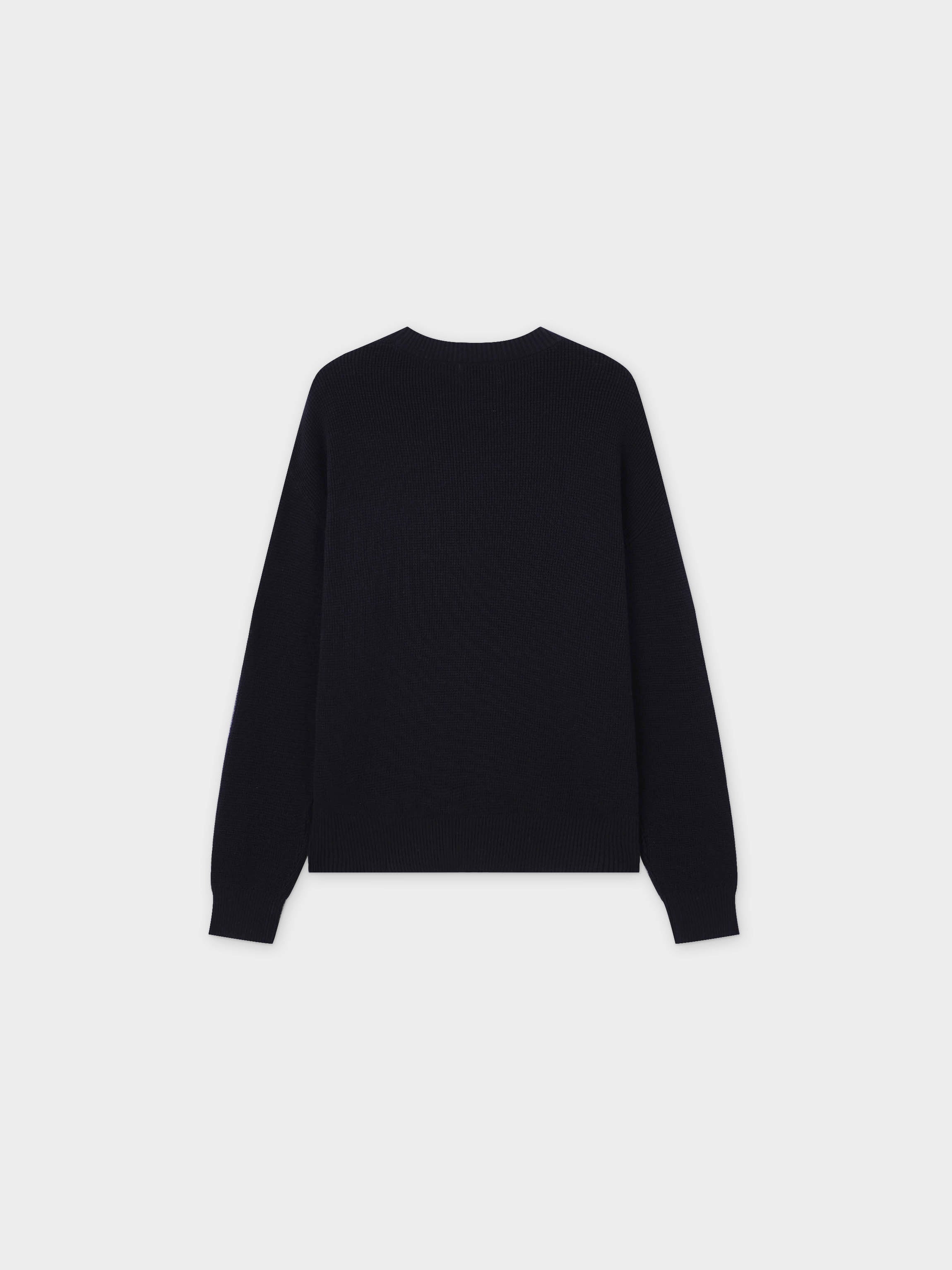 Waffle Pocket Sweater-Black