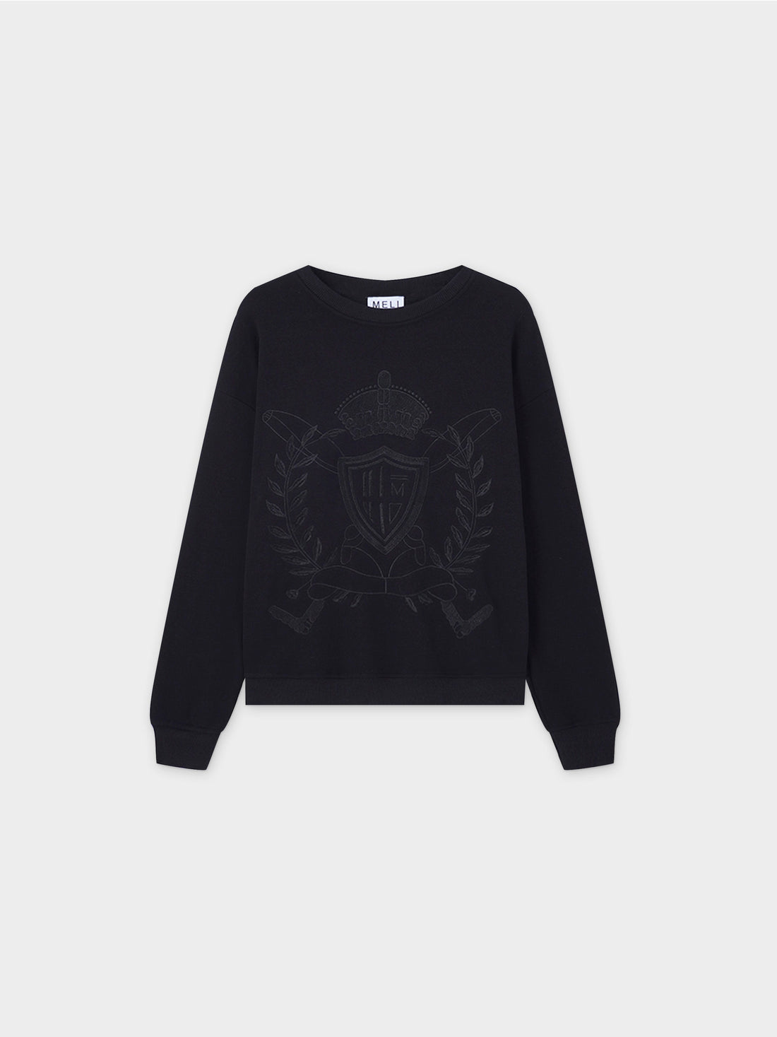 Embroidered Sweatshirt-Black Crest