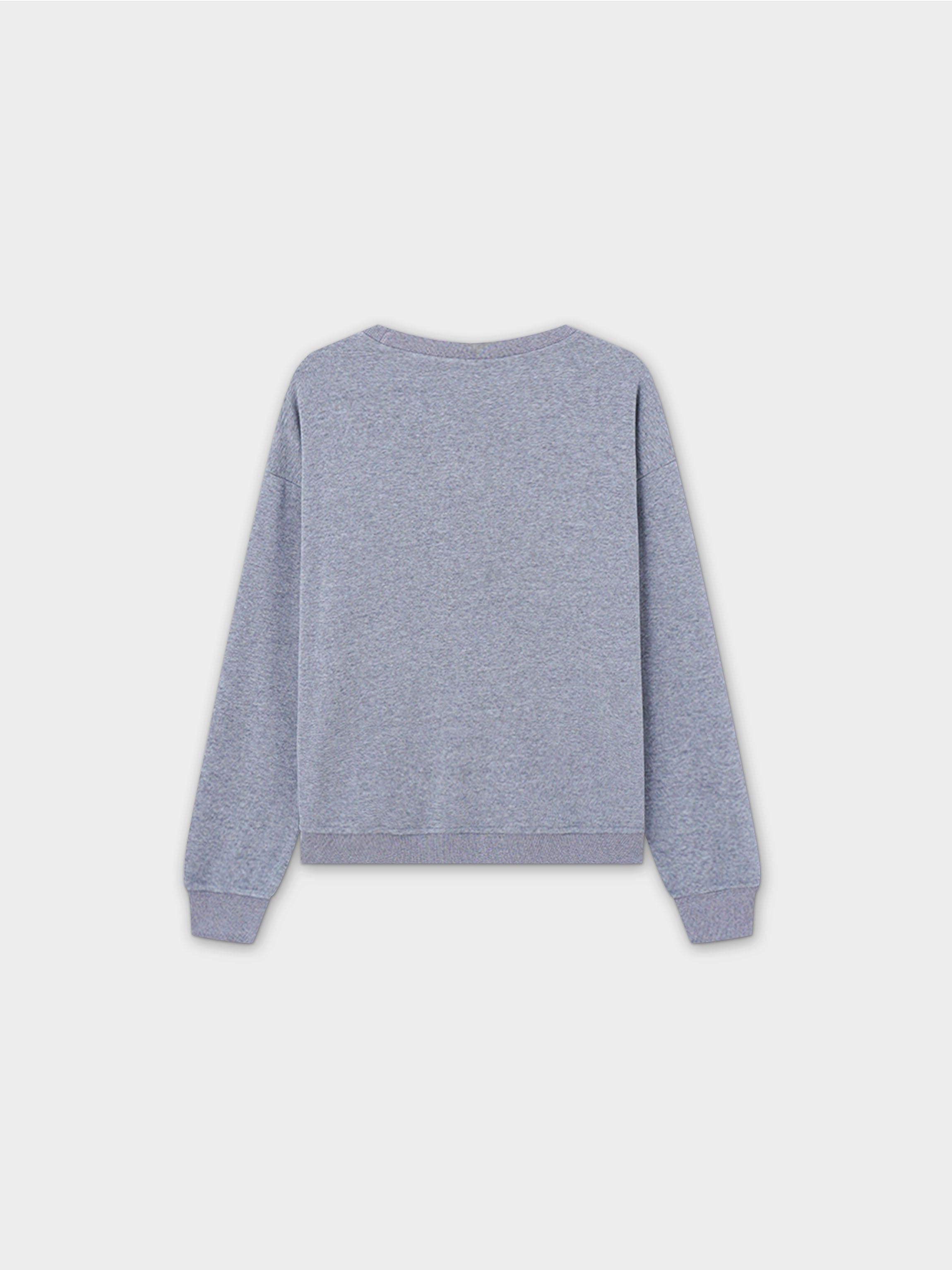 Embroidered Sweatshirt-Heathered Grey Crest